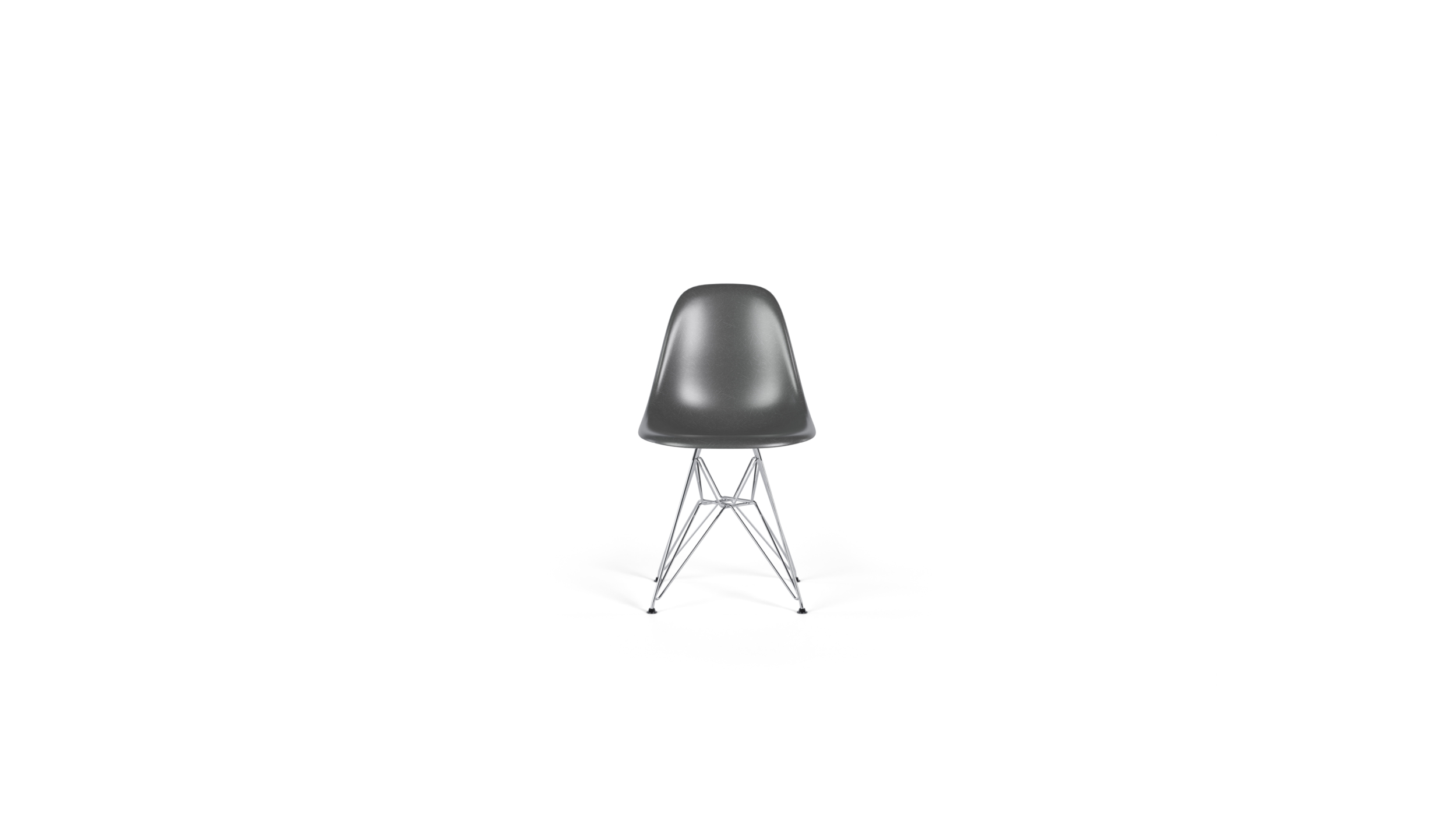 molded Fiberglass Side Chair: Wire Base DFSR Reproduction by Archetype Forms - Charles & Ray Eames - Front View