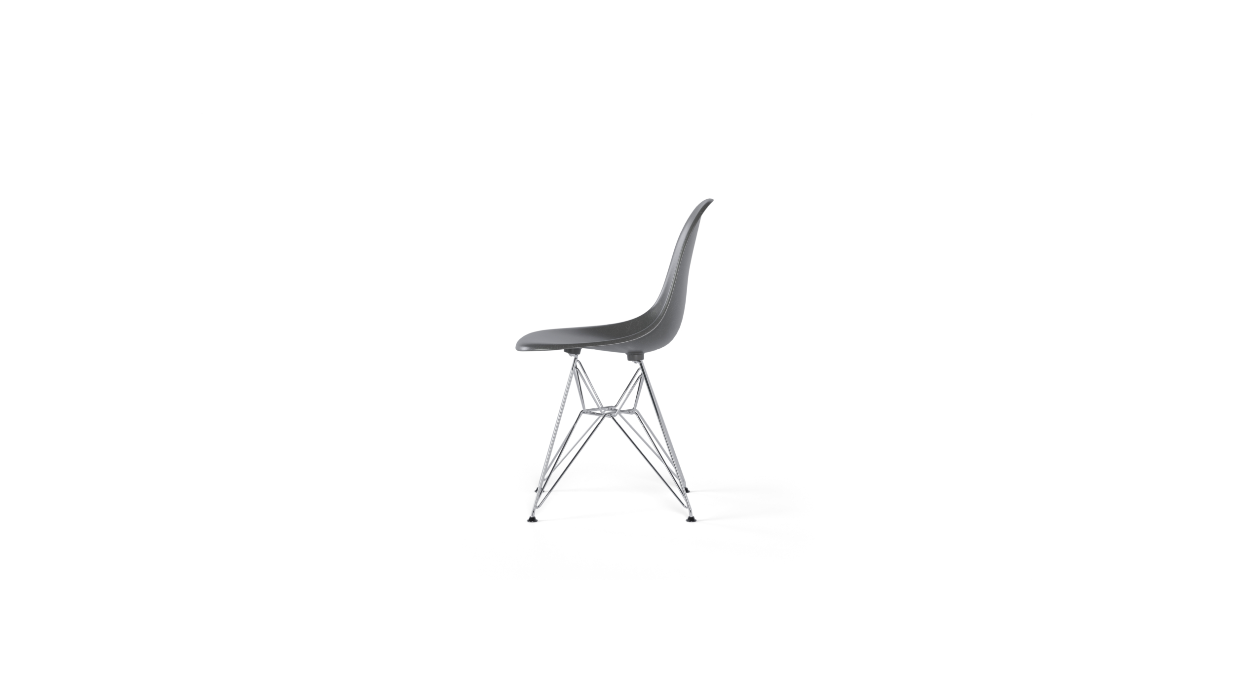 molded Fiberglass Side Chair: Wire Base DFSR Reproduction by Archetype Forms - Charles & Ray Eames - Side-View