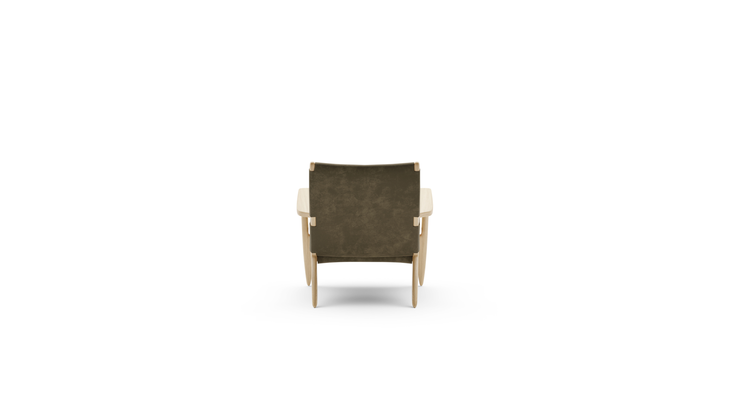 CH25 Lounge Chair: Leather & Suede Reproduction by Archetype Forms - Hans Wegner - Back View