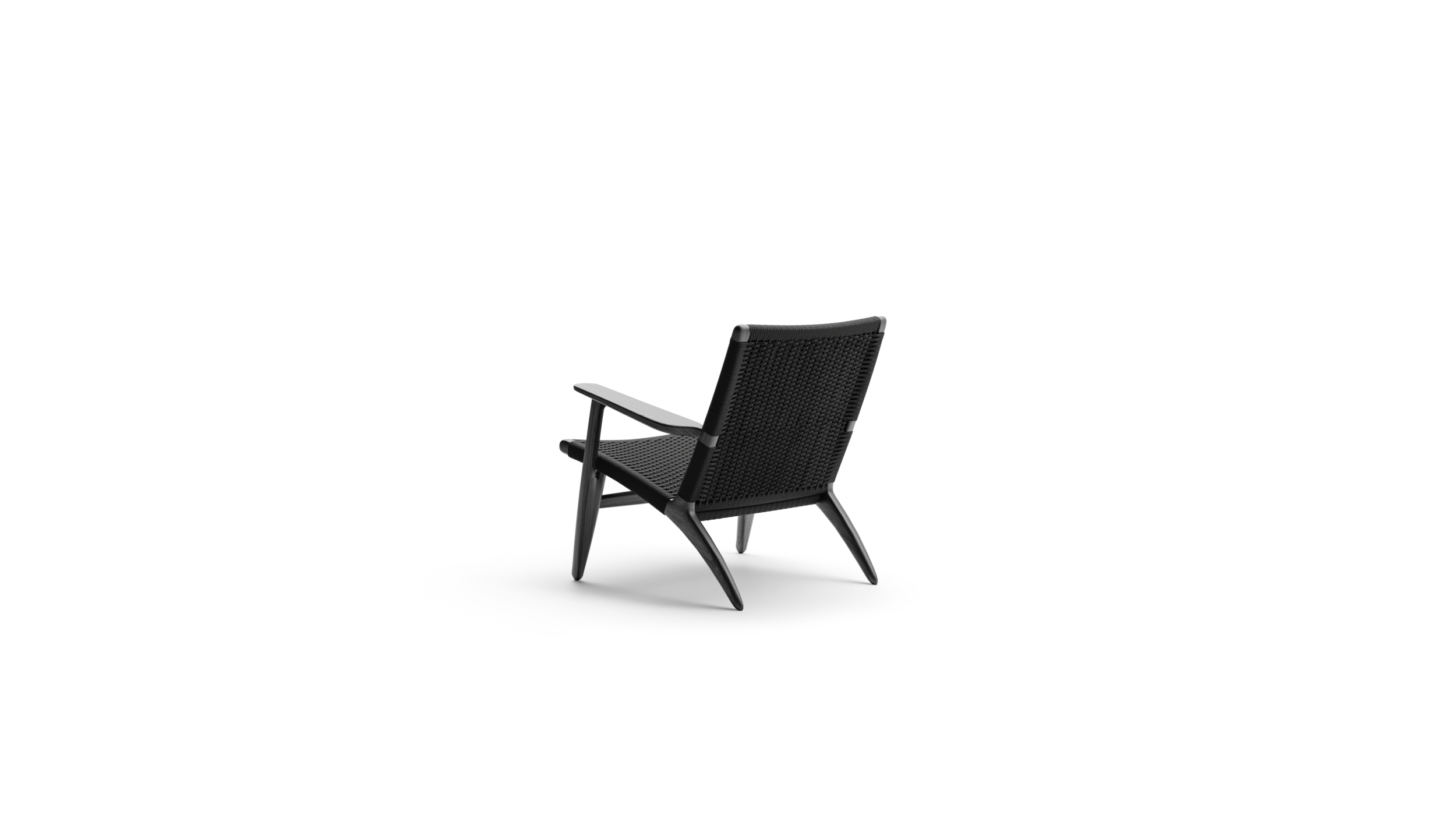 CH25 Lounge Chair: Rope Reproduction by Archetype Forms - Hans Wegner - Back-Angle View