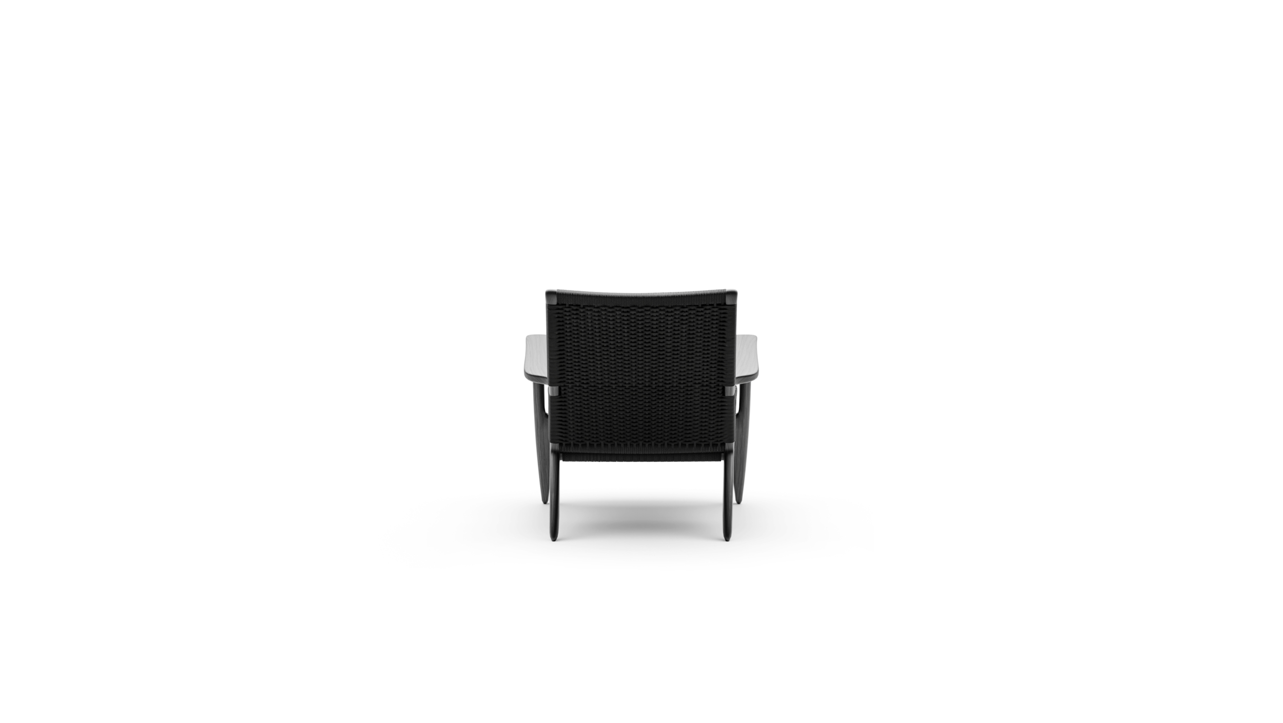 CH25 Lounge Chair: Rope Reproduction by Archetype Forms - Hans Wegner - Back View