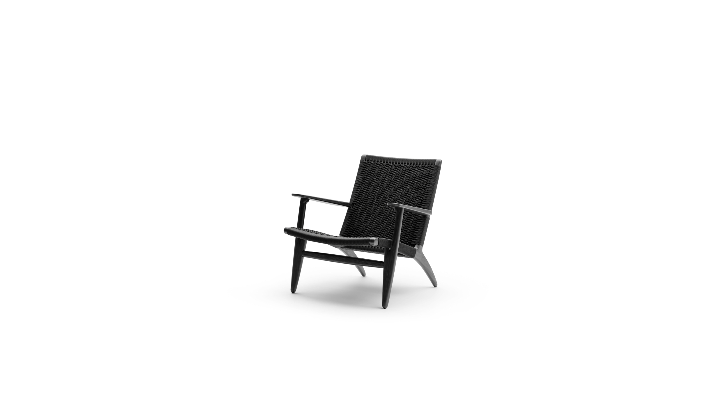 CH25 Lounge Chair: Rope Reproduction by Archetype Forms - Hans Wegner - Front-Angle View