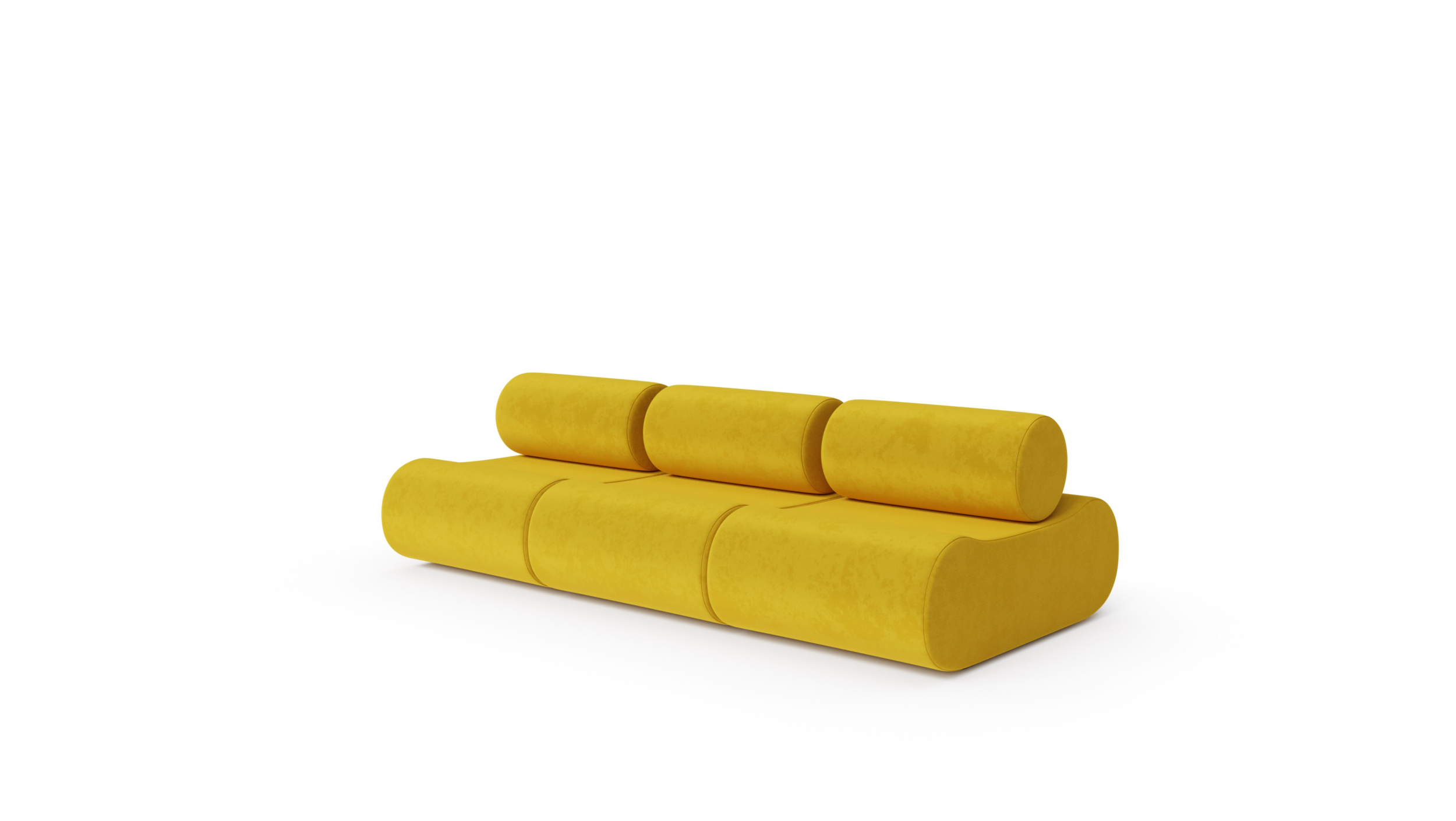 Corbi Sofa Three Seater Front Angle 2 by Klaus Uredat, designed by Klaus Uredat, made by Archetype Forms, available online in Canada - Front Angle 2