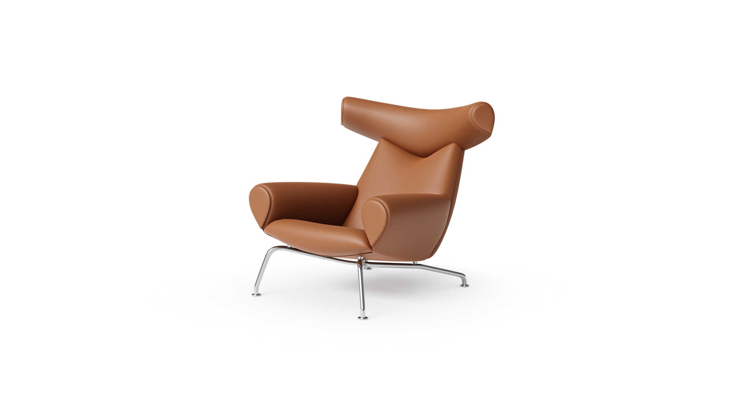 Wegner Ox Chair RJ100 & EJ100-F Reproduction by Archetype Forms - Hans Wegner - Front-Angle View