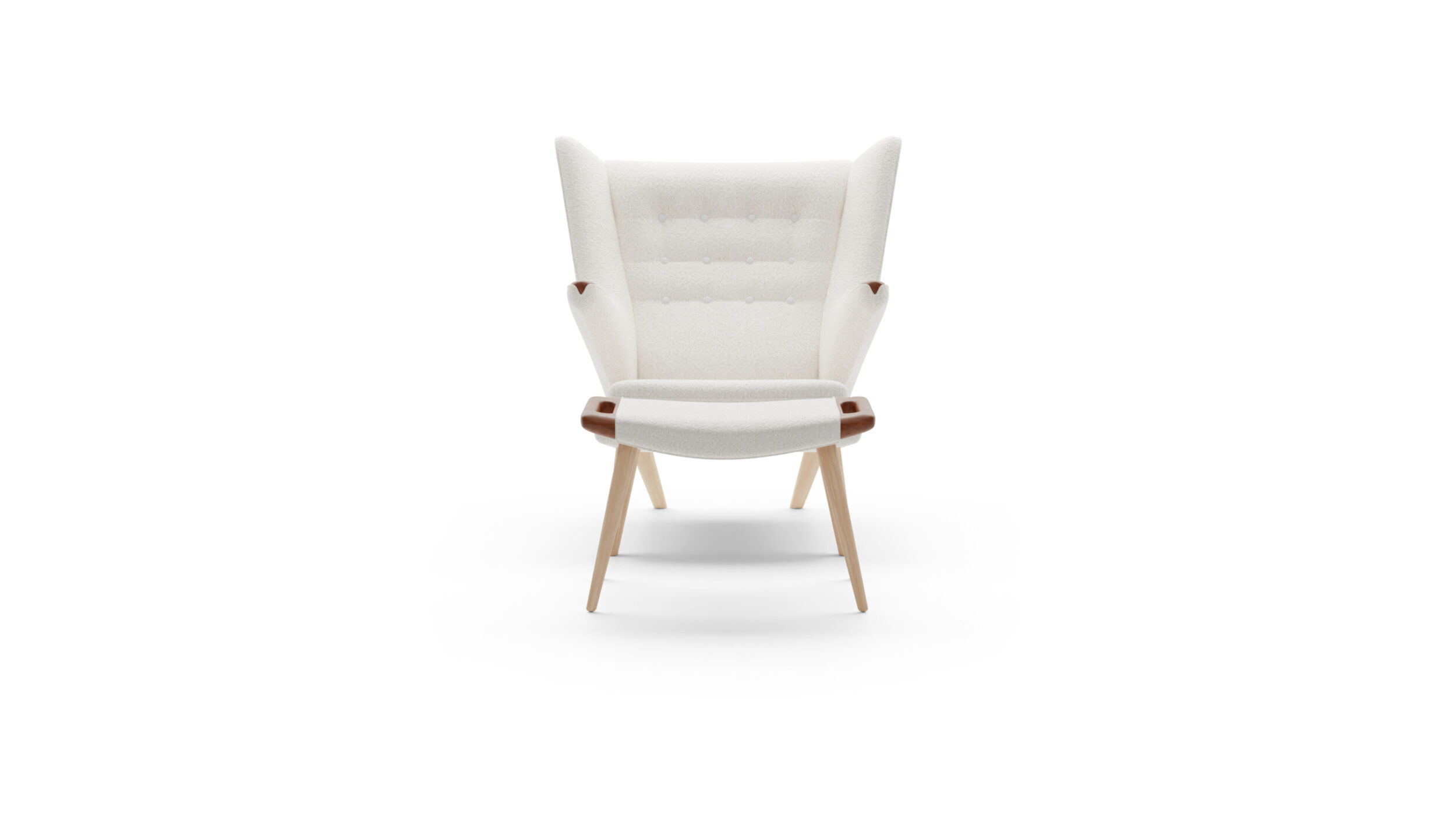 Papa Bear Chair PP19 & Ottoman PP120 Reproduction by Archetype Forms - Hans Wegner - Front View