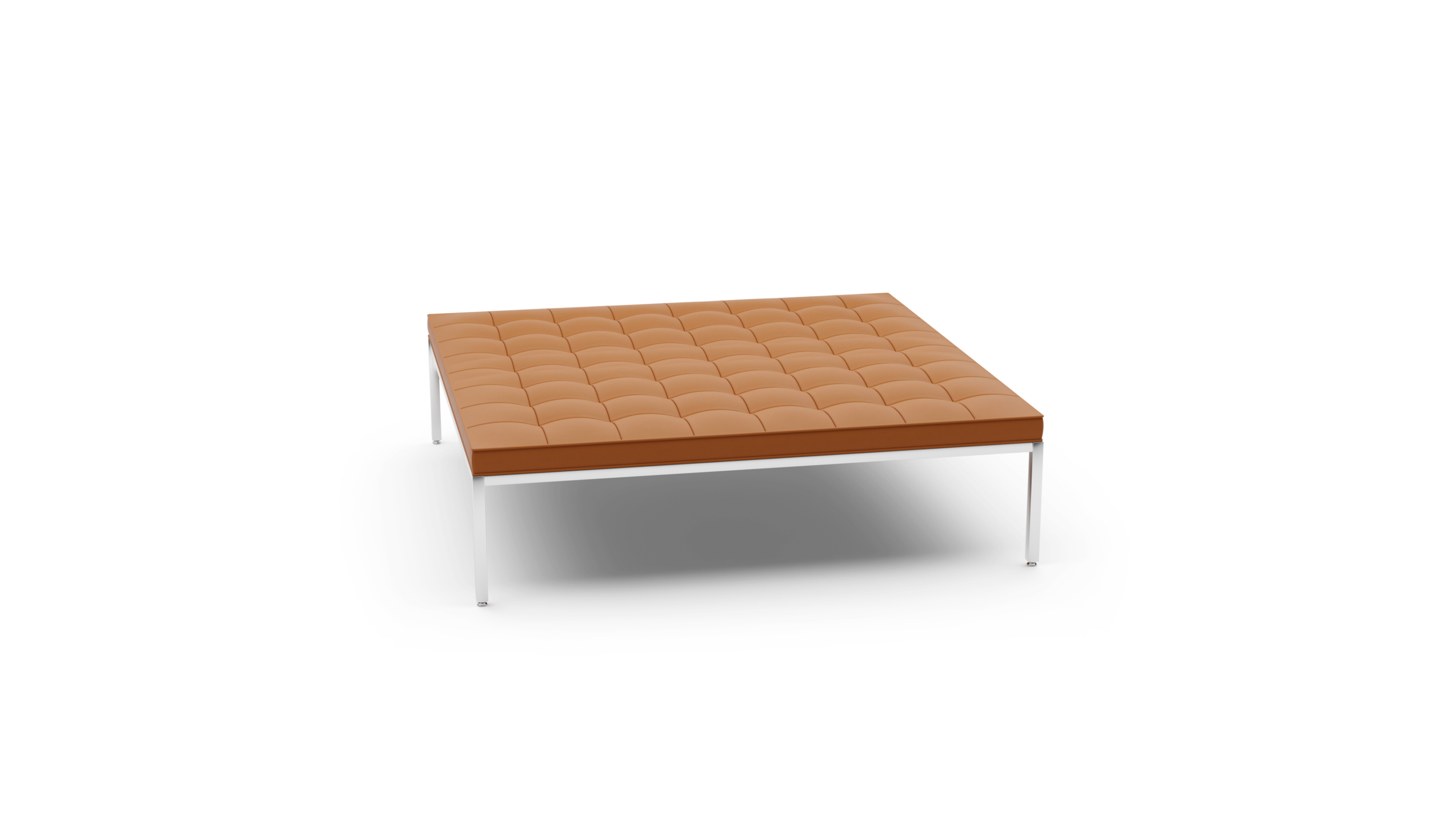 Relaxed Bench: Large Square Bench 6-Seat 2530yrc6 Reproduction by Archetype Forms - Florence Knoll - Back-Angle View