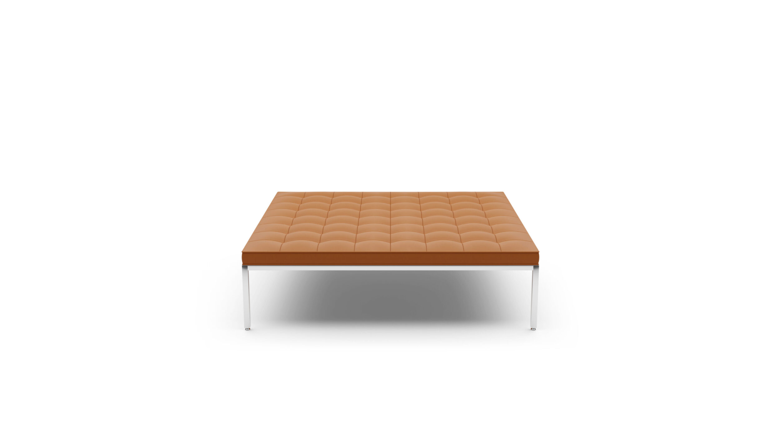 Relaxed Bench: Large Square Bench 6-Seat 2530yrc6 Reproduction by Archetype Forms - Florence Knoll - Front Angle-2 View