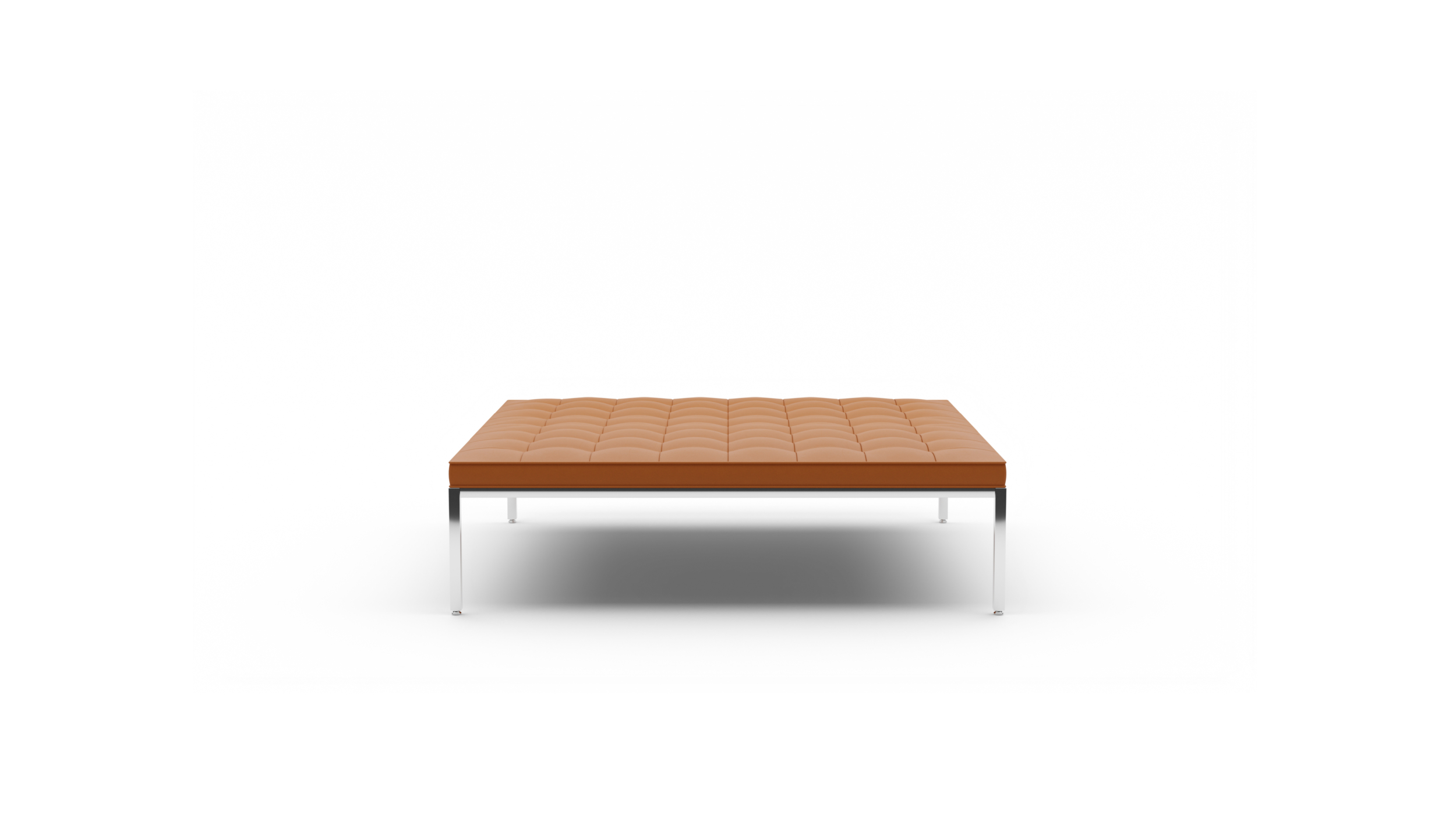 Relaxed Bench: Large Square Bench 6-Seat 2530yrc6 Reproduction by Archetype Forms - Florence Knoll - Front-Angle View