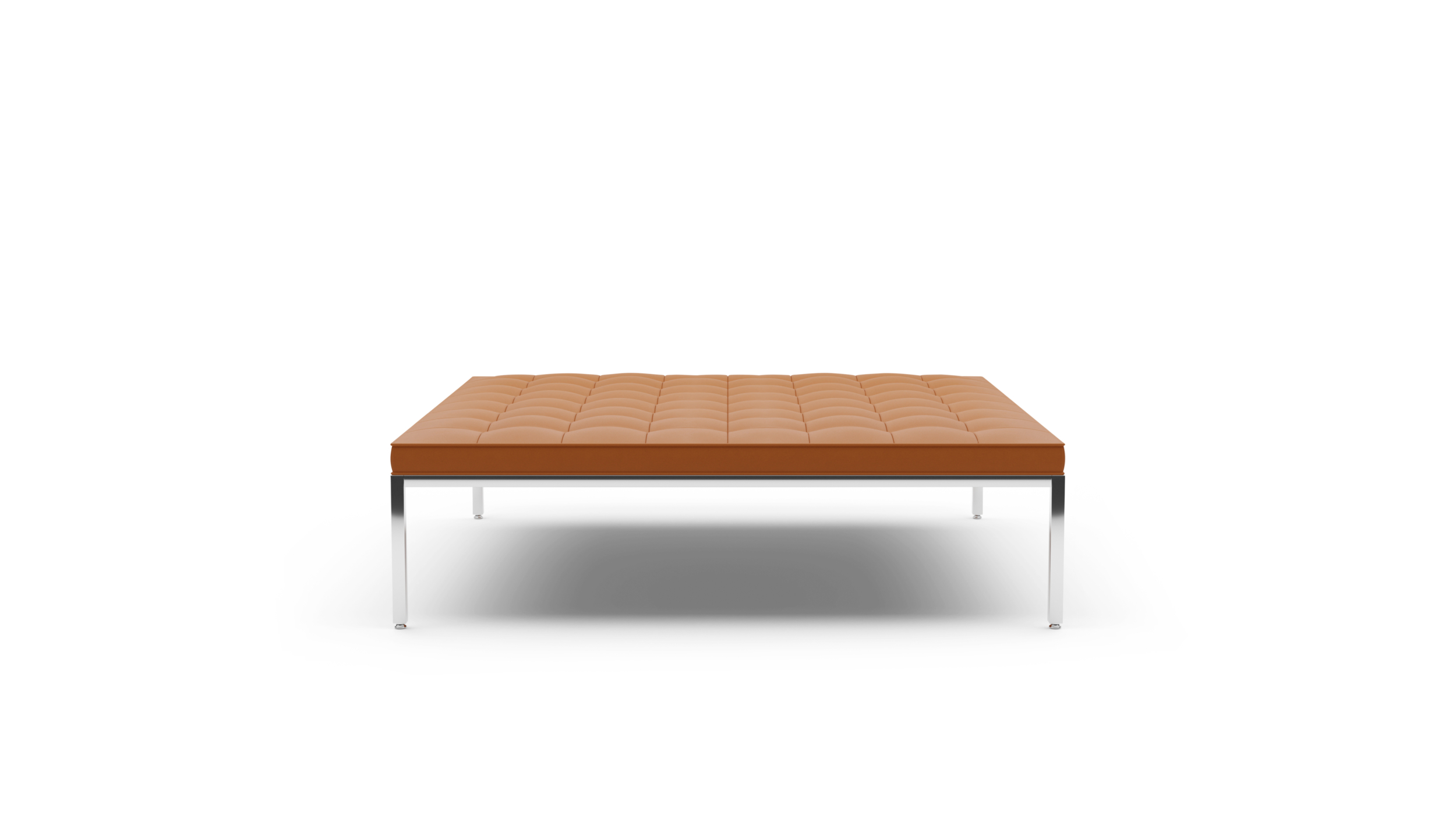 Relaxed Bench: Large Square Bench 6-Seat 2530yrc6 Reproduction by Archetype Forms - Florence Knoll - Front View