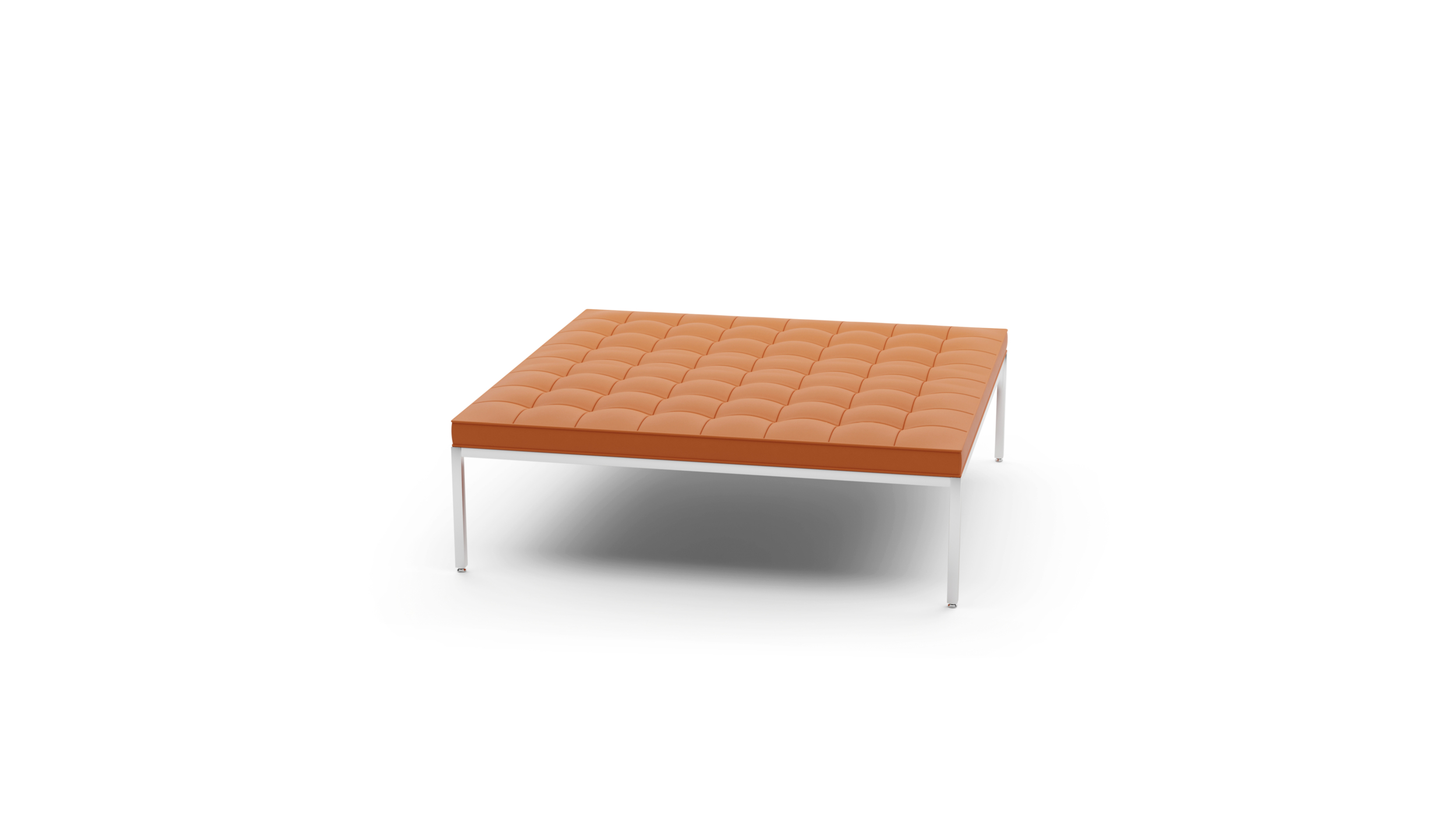 Relaxed Bench: Medium Square Bench 5-Seat 2530yrc5 Reproduction by Archetype Forms - Florence Knoll - Back-Angle View