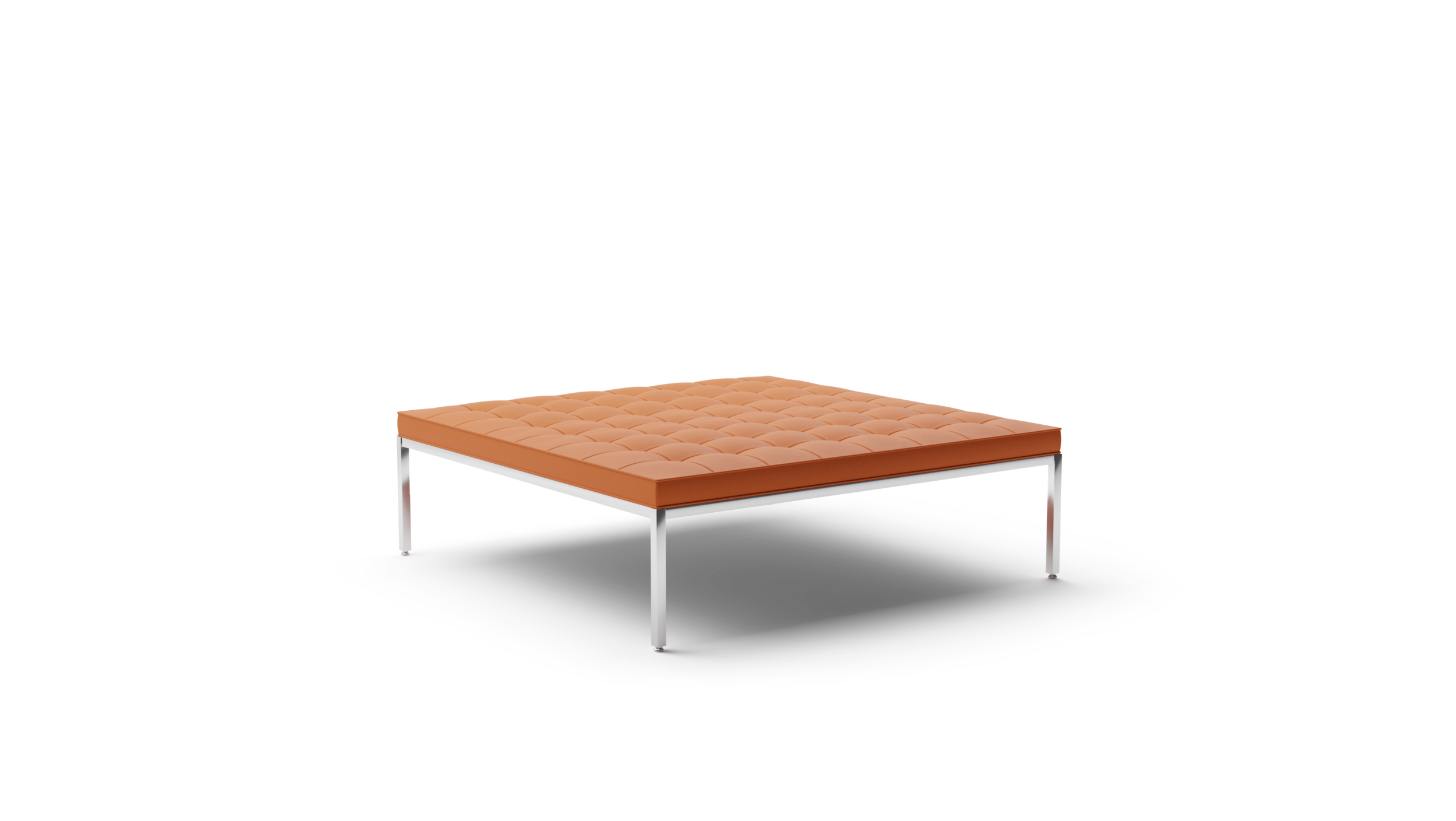 Relaxed Bench: Medium Square Bench 5-Seat 2530yrc5 Reproduction by Archetype Forms - Florence Knoll - Front Angle-2 View