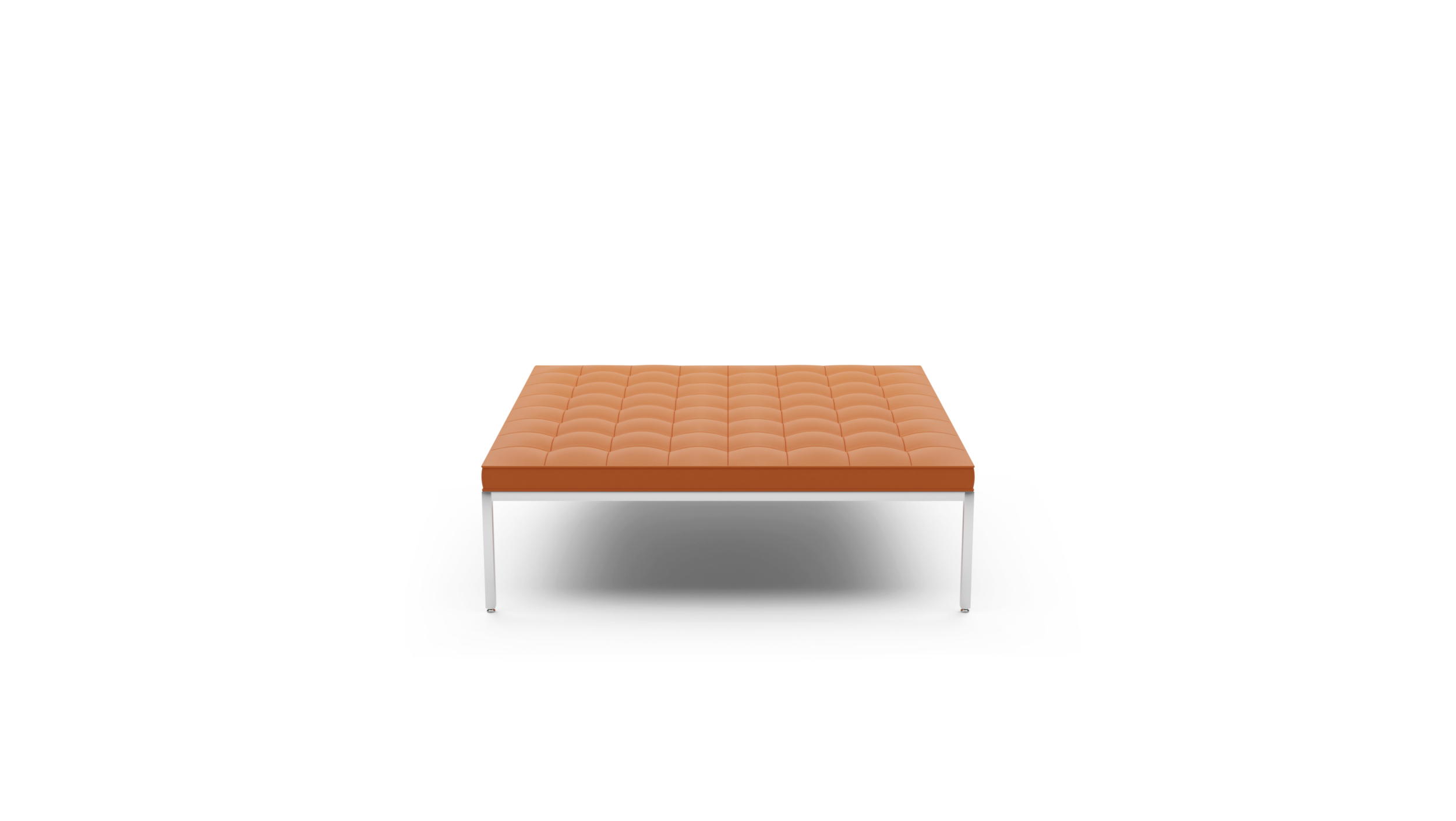 Relaxed Bench: Medium Square Bench 5-Seat 2530yrc5 Reproduction by Archetype Forms - Florence Knoll - Front-Angle View