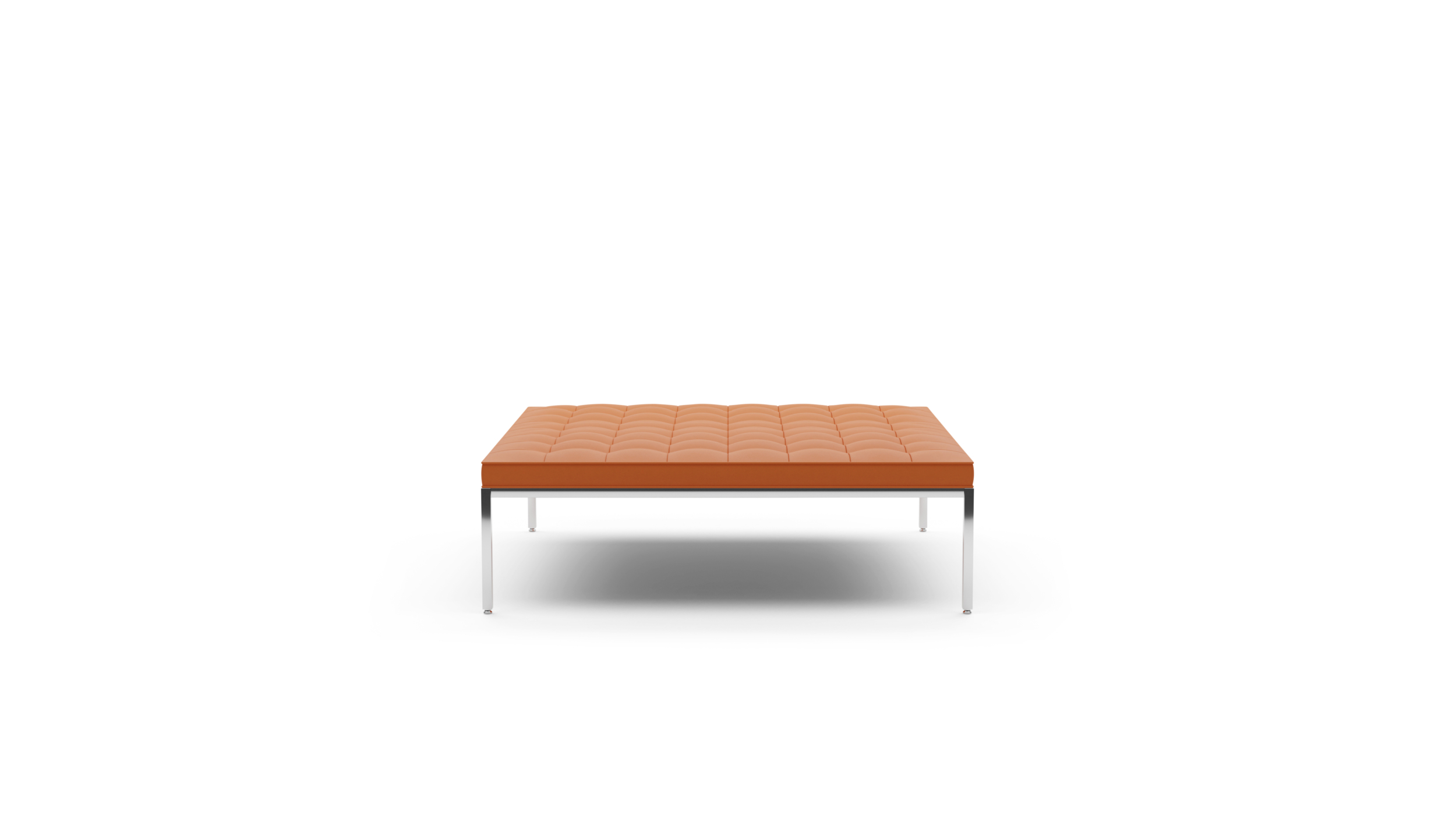 Relaxed Bench: Medium Square Bench 5-Seat 2530yrc5 Reproduction by Archetype Forms - Florence Knoll - Front View