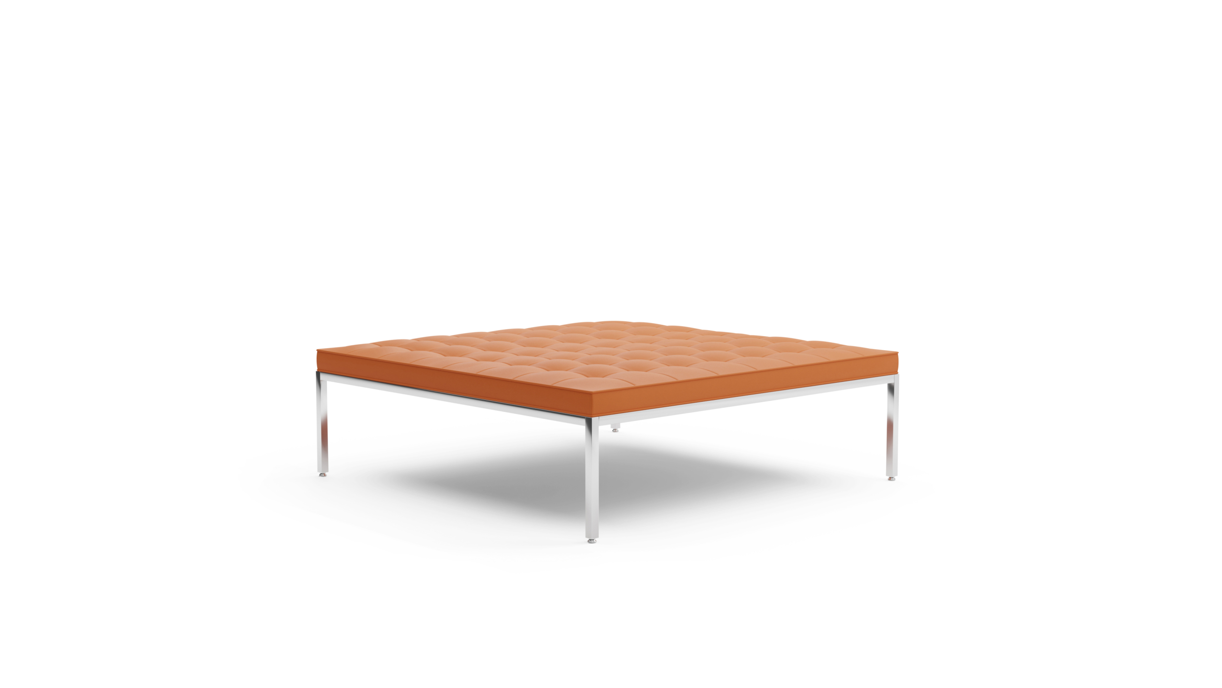 Relaxed Bench: Medium Square Bench 5-Seat 2530yrc5 Reproduction by Archetype Forms - Florence Knoll - Side-View