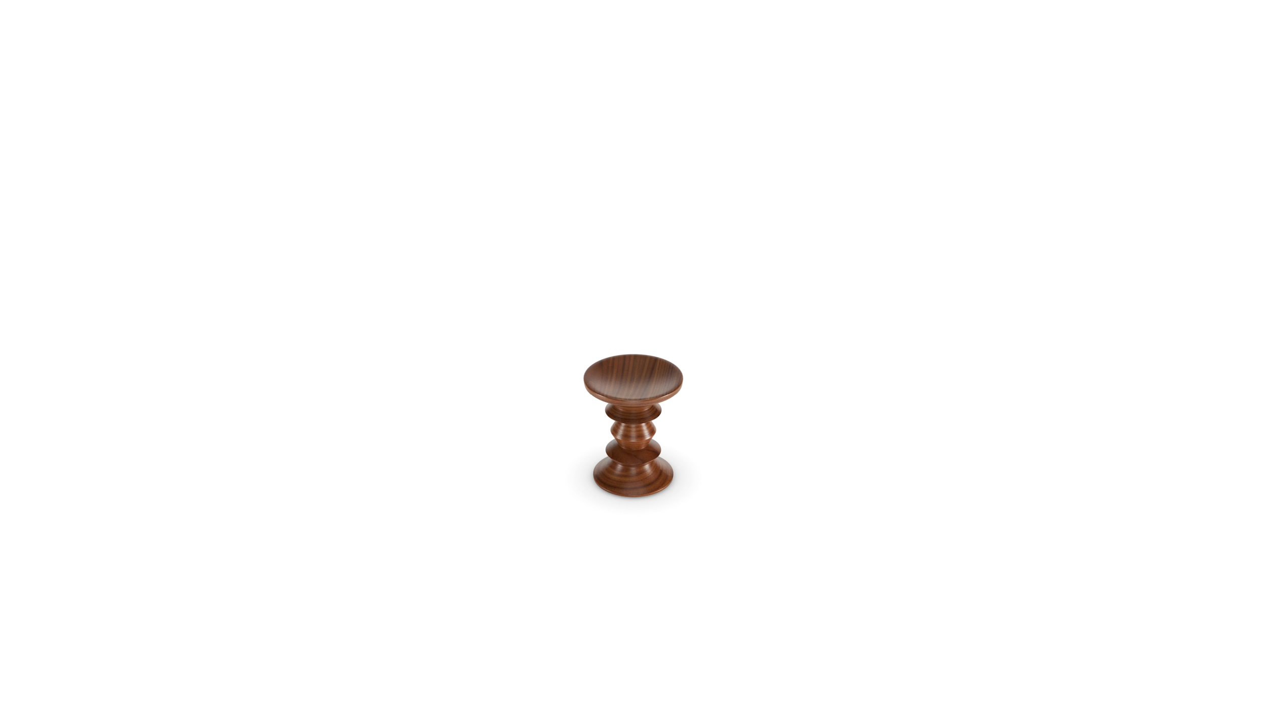 Walnut Turned Stool C Reproduction by Archetype Forms - Charles & Ray Eames - Front Angle-2 View