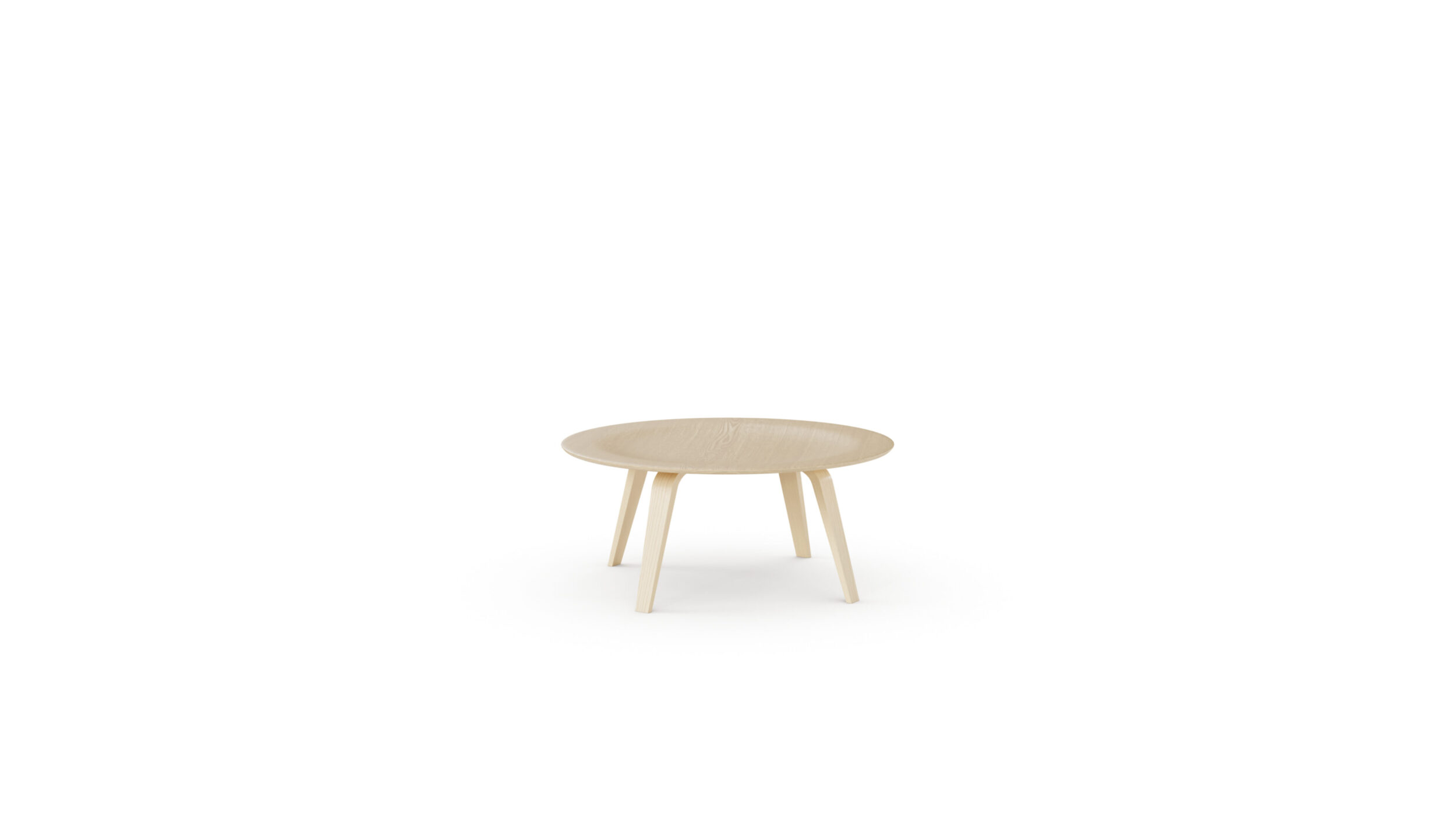 Eames CTW Coffee Table Molded Plywood With Wood Legsx Reproduction by Archetype Forms - Charles & Ray Eames - Front Angle-2 View