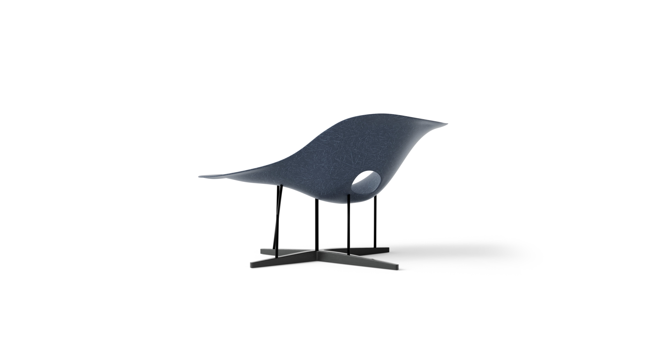 Eames La Chaise Molded FIberglass Reproduction in Blue by Archetype Forms - Charles & Ray Eames - Back View