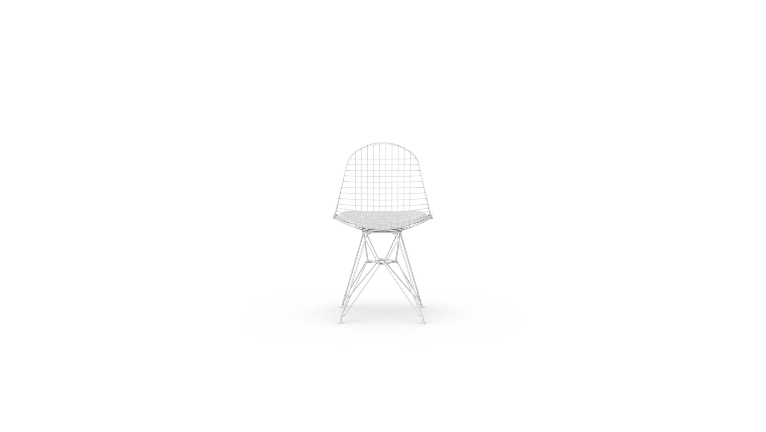 Wire Base DKR-5 Eiffel Wire Side Chair Upholstered Seat Reproduction by Archetype Forms - Charles & Ray Eames - Back View