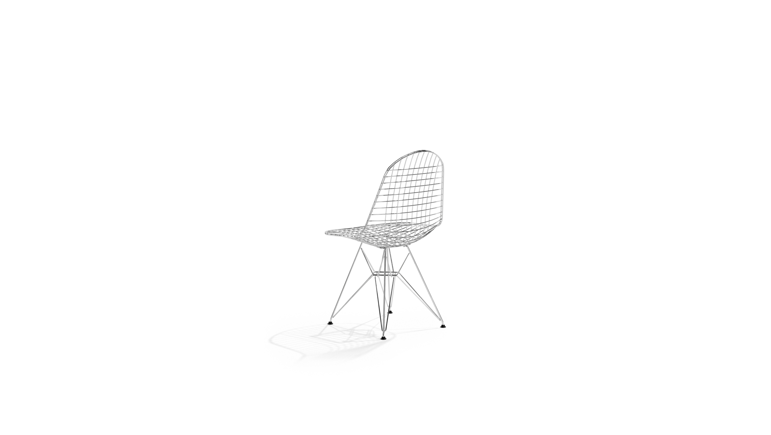 WIre Base DKR-0 Eiffel Wire Side Chair Reproduction by Archetype Forms - Charles & Ray Eames - Back-Angle View