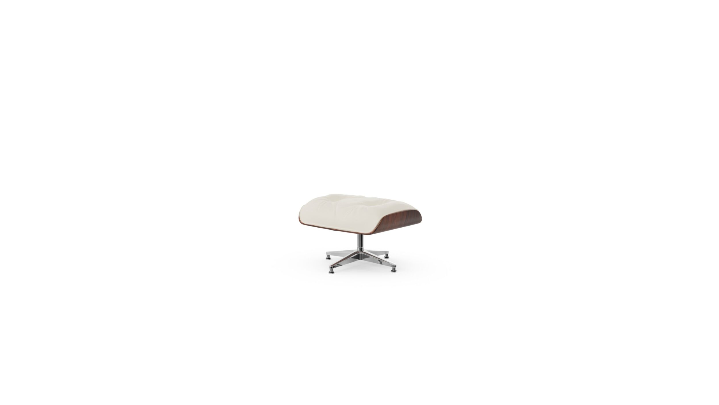 Eames Ottoman 671, Herman Miller Base, Molded Plywood Reproduction by Archetype Forms - Charles & Ray Eames - Front-Angle View