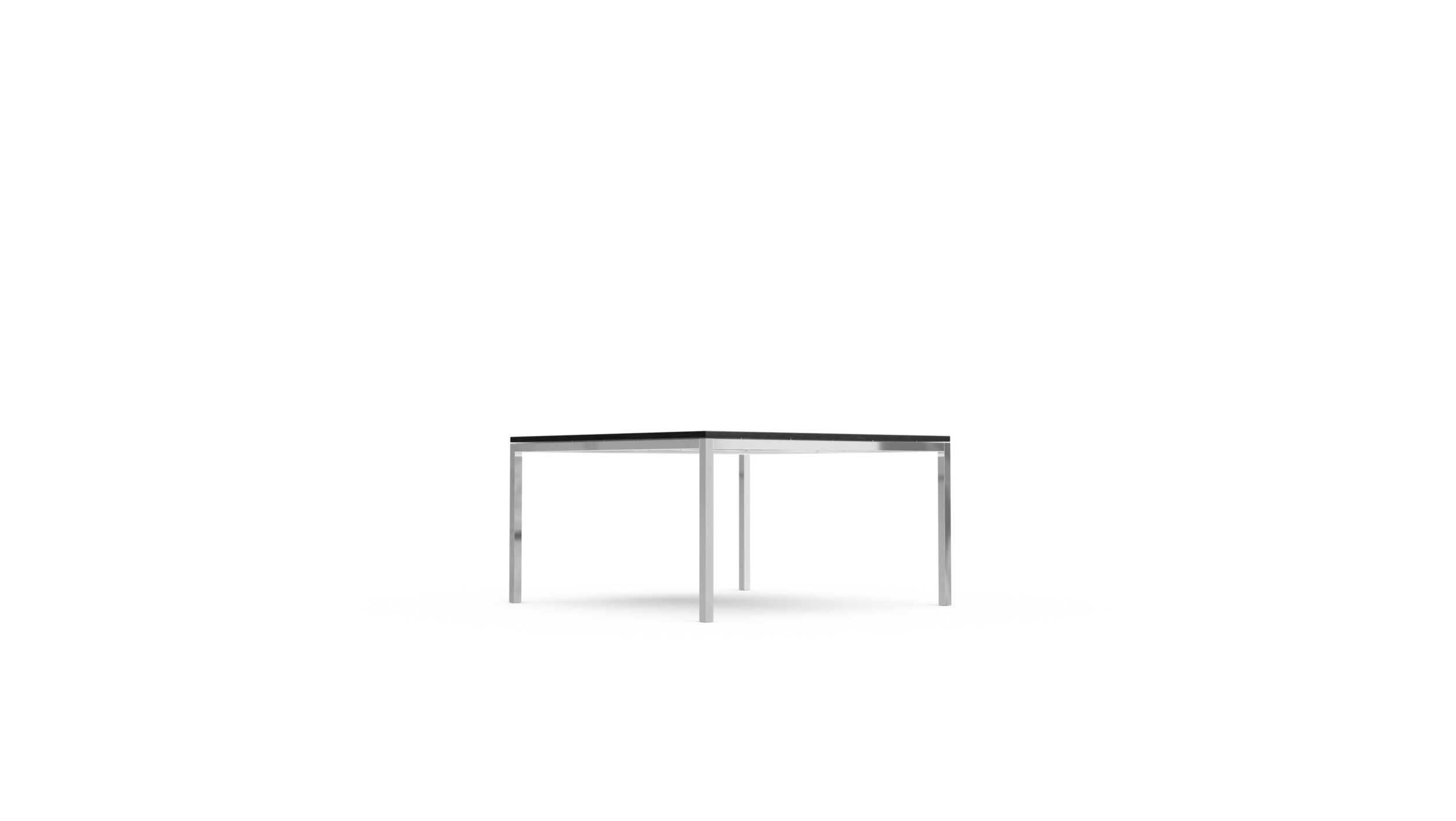 Back view of the 2517T End Table 35"x35" Square designed by Florence Knoll, available online in Canada. Made by Archetype Forms.