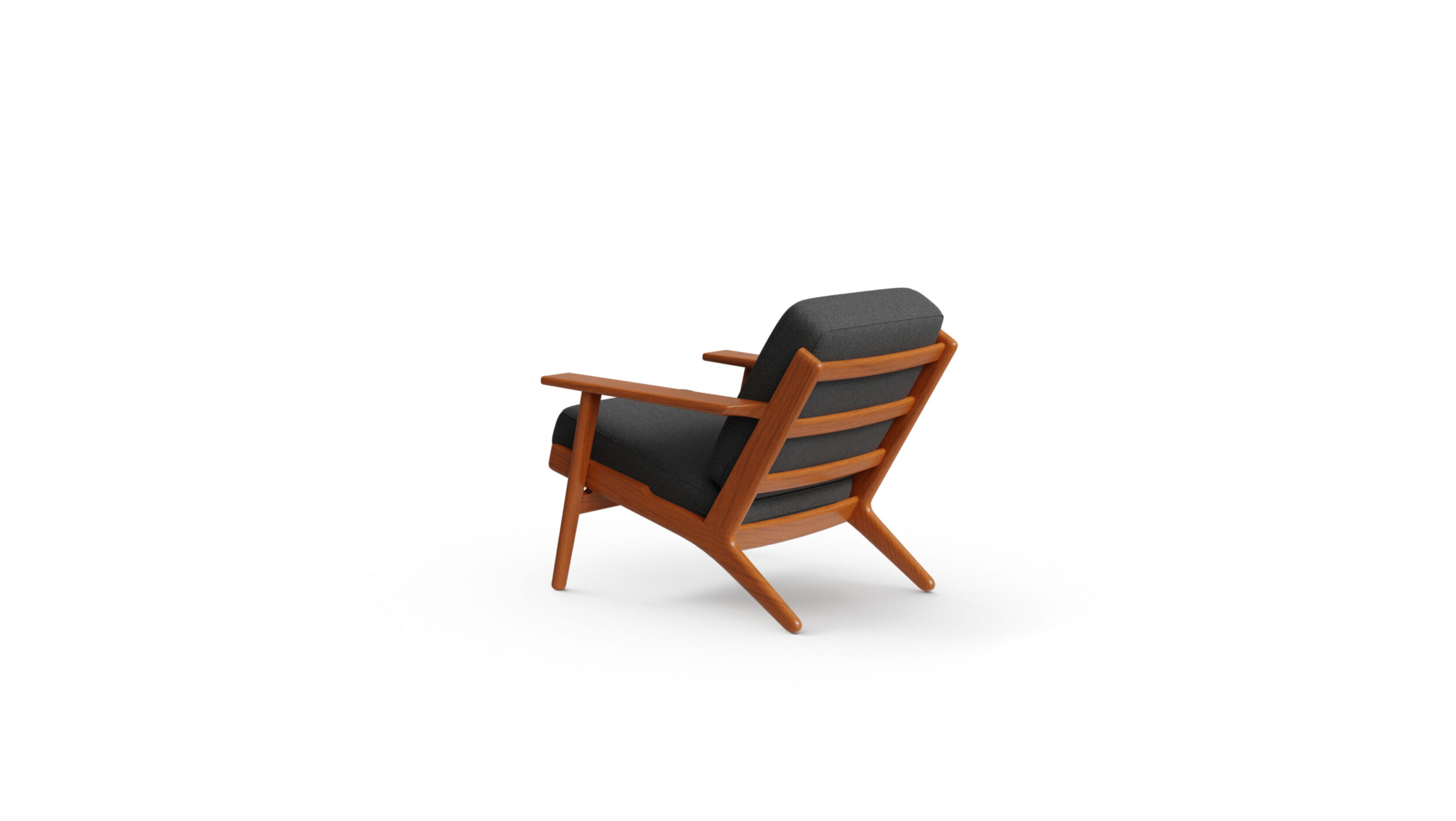 GE 290 Plank Chair Reproduction by Archetype Forms - Hans Wegner - Back-Angle View