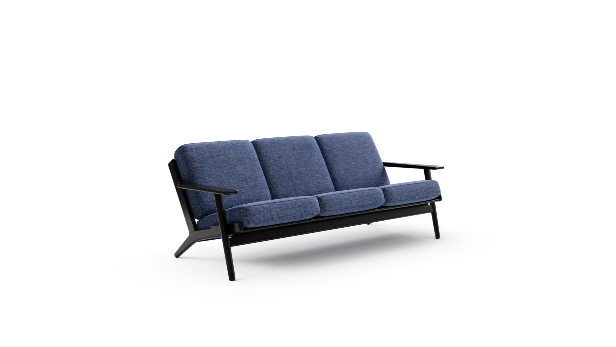 GE 290-3 Plank Three Seat Sofa Reproduction by Archetype Forms - Hans Wegner - Front Angle-2 View