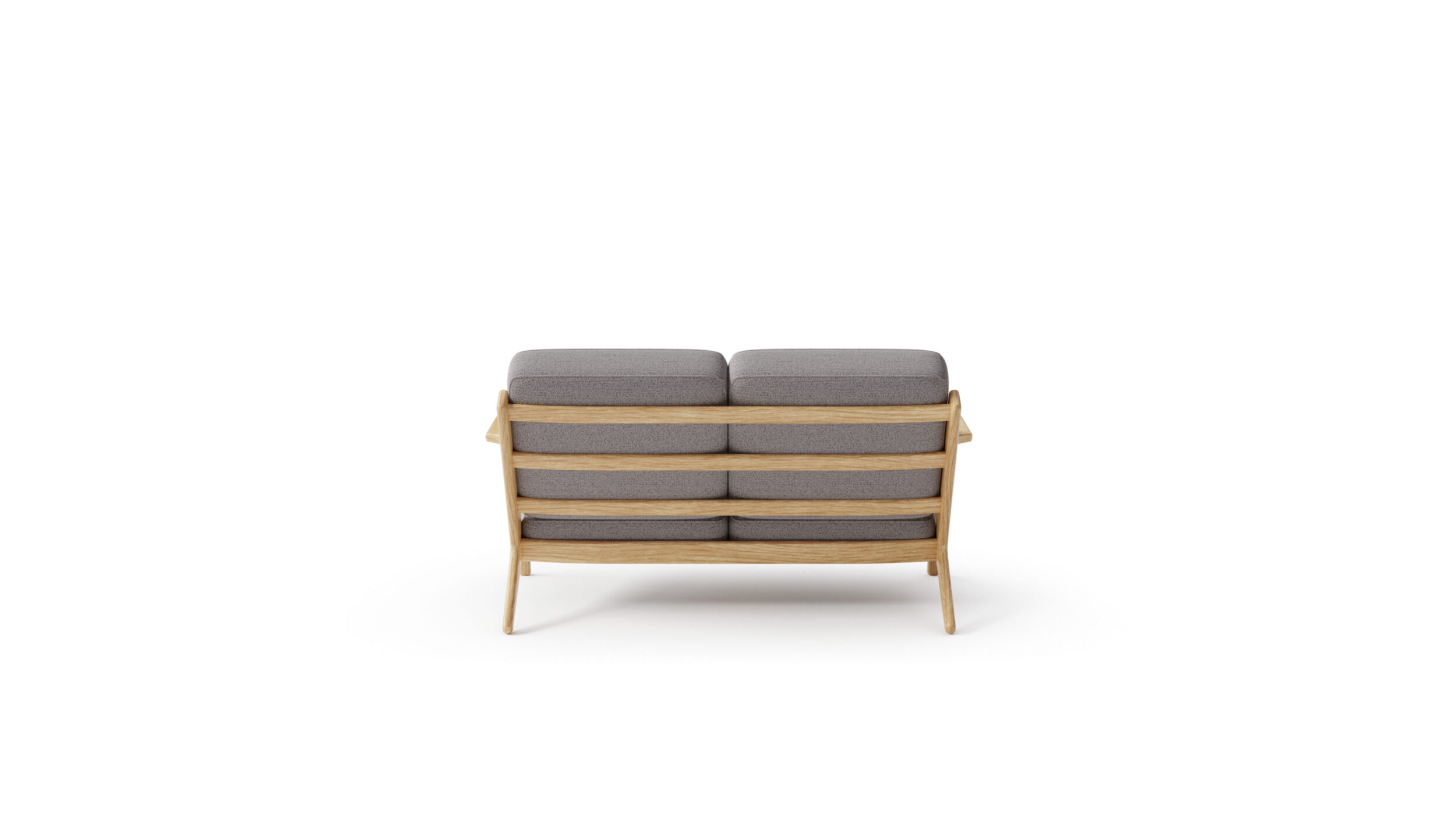 GE 290-2 Plank Two Seat Sofa Reproduction by Archetype Forms - Hans Wegner - Back-Angle View