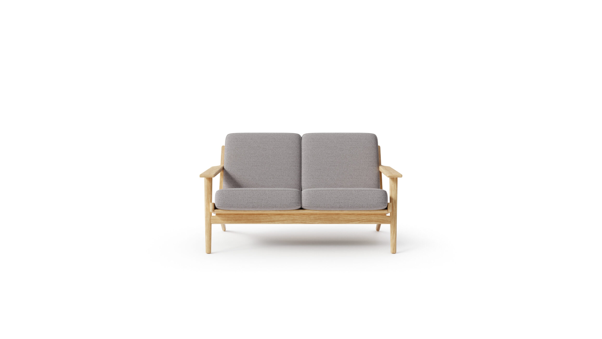 GE 290-2 Plank Two Seat Sofa Reproduction by Archetype Forms - Hans Wegner - Front View