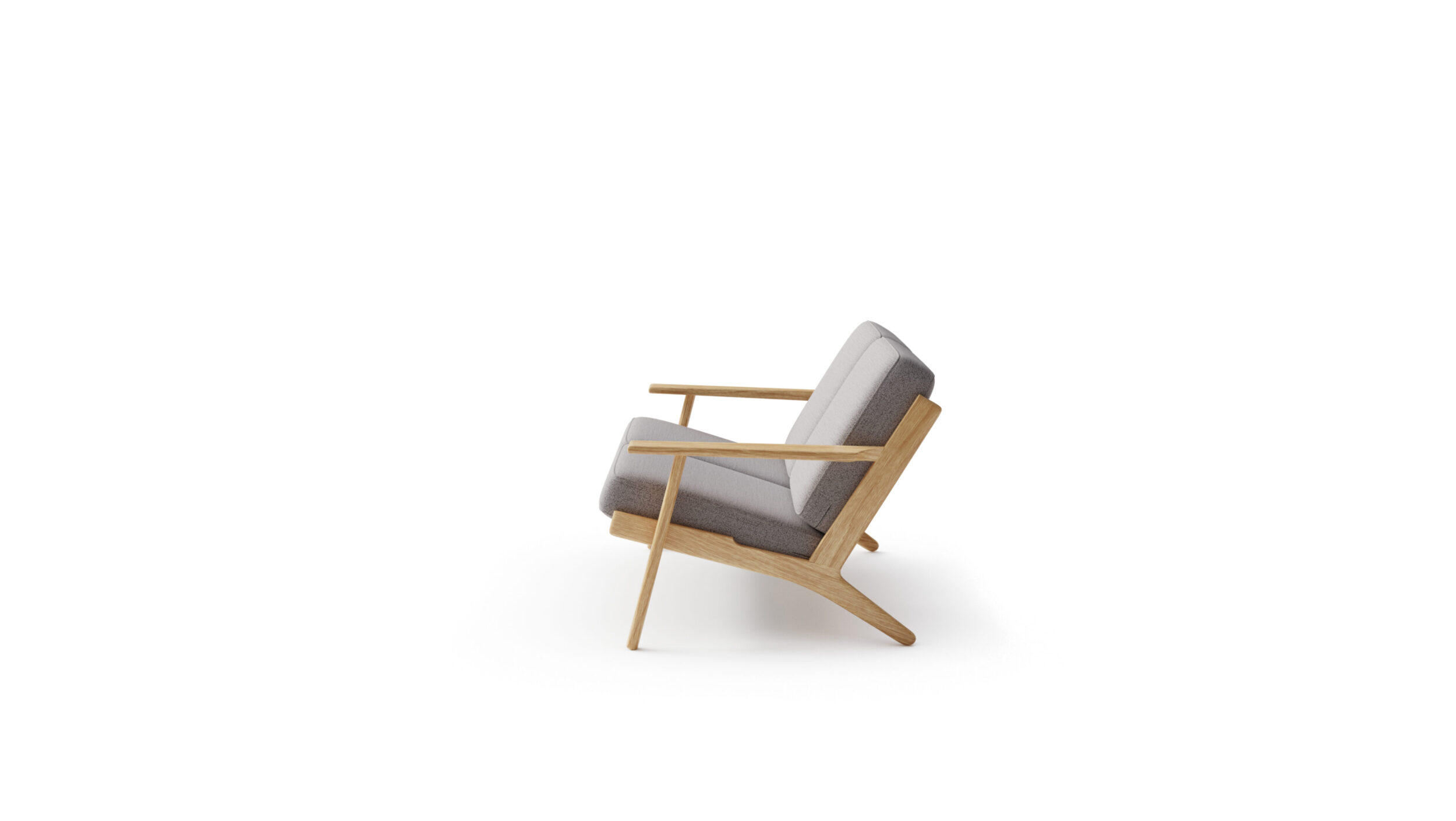 GE 290-2 Plank Two Seat Sofa Reproduction by Archetype Forms - Hans Wegner - Side-View