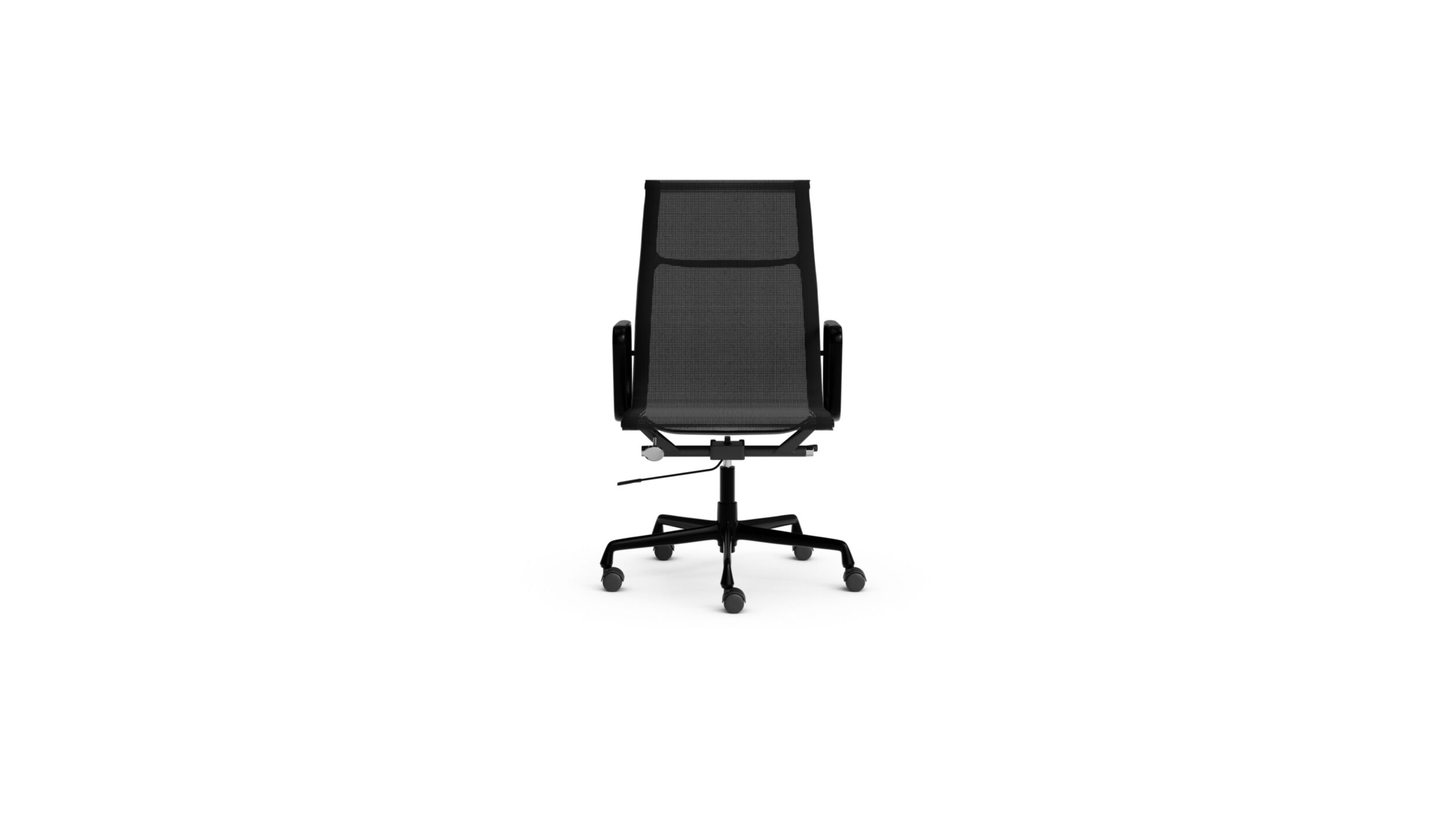 Eames Aluminum Group Executive Chair EA 337E Mesh On Castors, Pneumatic Lift Reproduction by Archetype Forms - Charles & Ray Eames - Front View