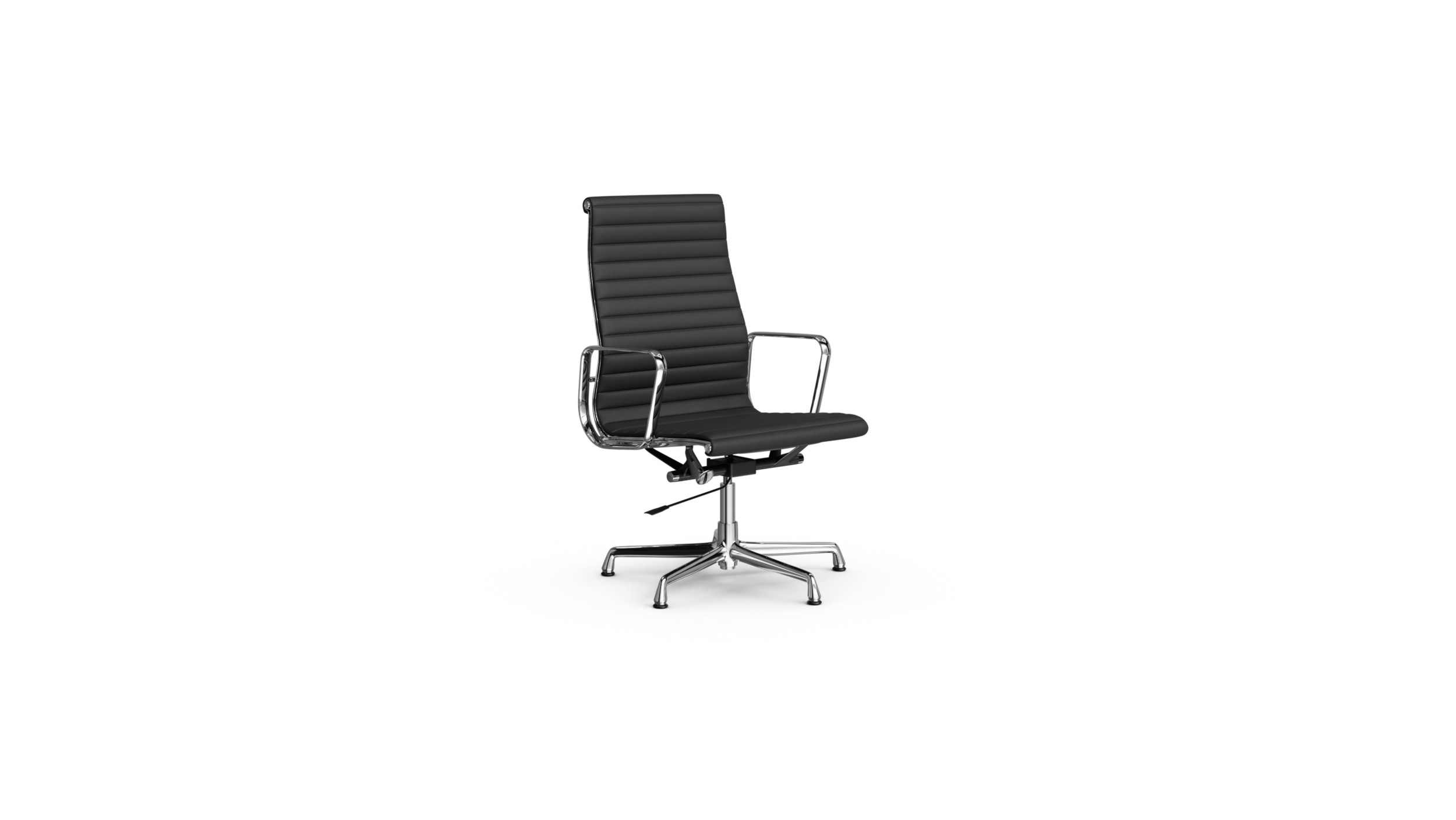 Eames Aluminum Group Executive Chair EA 33xE On Glides, Pneumatic Lift Reproduction by Archetype Forms - Charles & Ray Eames - Front Angle-2 View