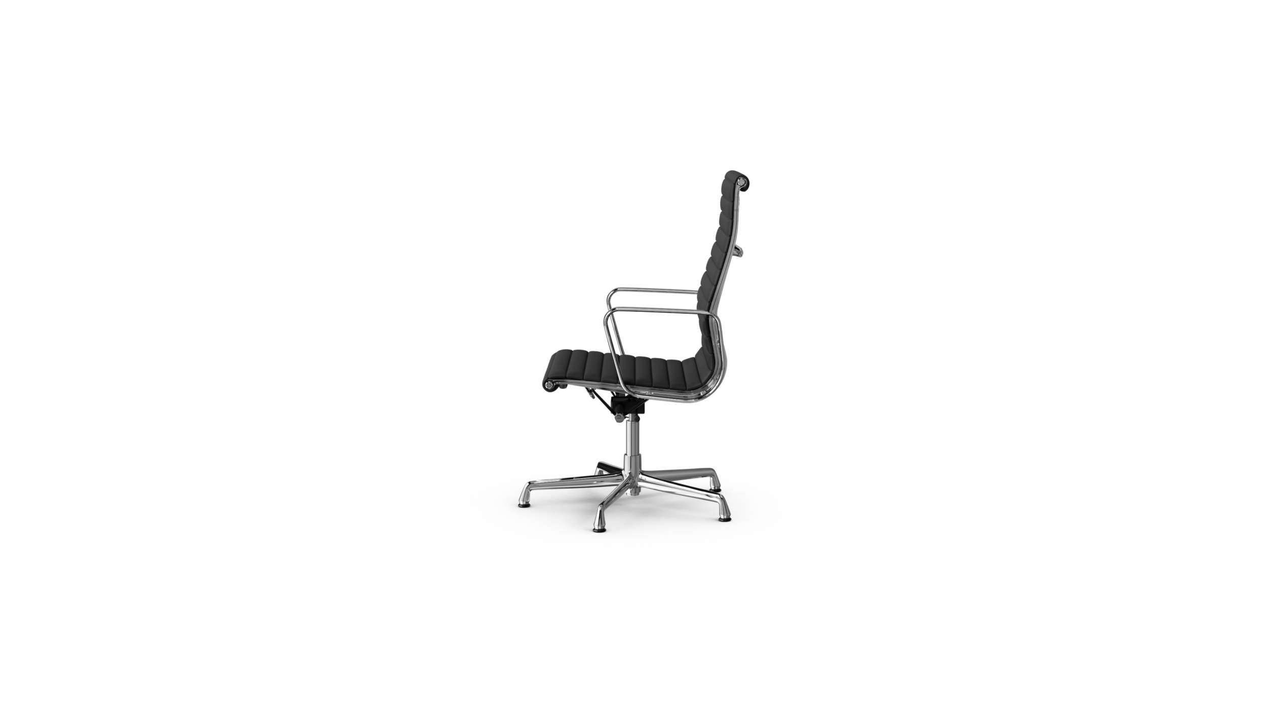 Eames Aluminum Group Executive Chair EA 33xE On Glides, Pneumatic Lift Reproduction by Archetype Forms - Charles & Ray Eames - Side-View