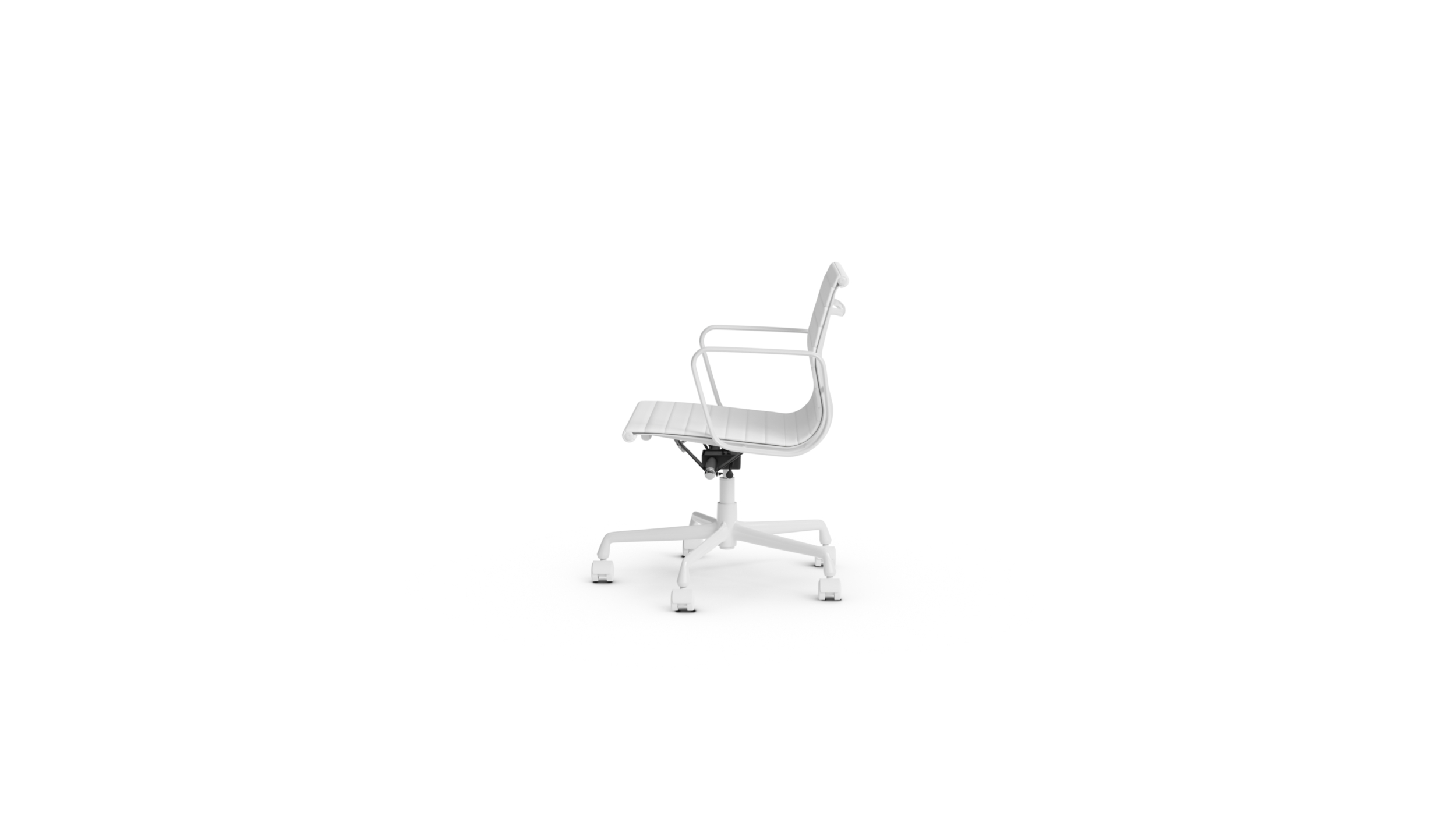 Eames Aluminum Group Management Chair EA 335E On Castors, Pneumatic Lift Reproduction by Archetype Forms - Charles & Ray Eames - Side-View