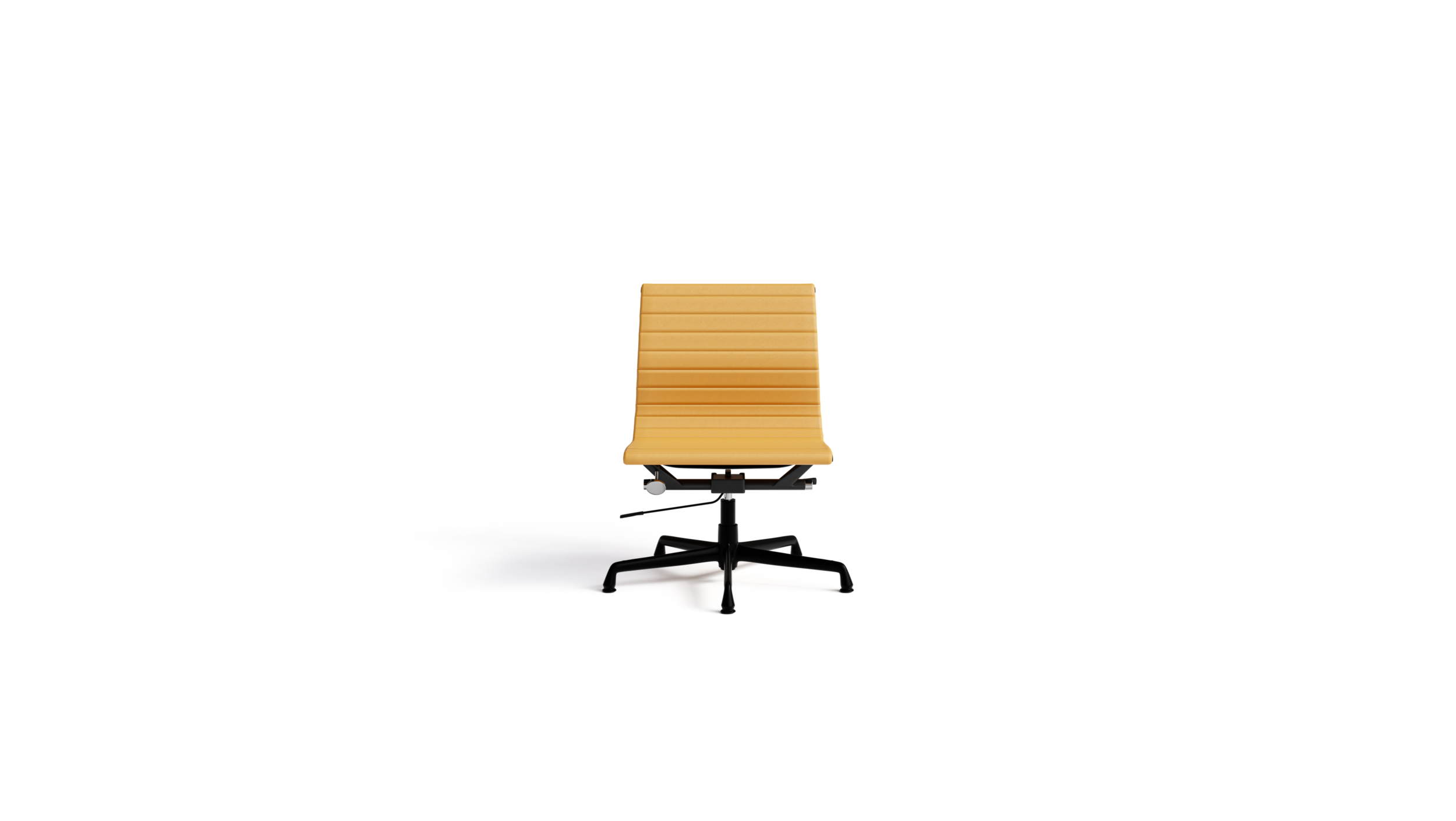 Eames Aluminum Group Managment Side Chair EA 306EN On Glides, Pneumatic Lift Reproduction by Archetype Forms - Charles & Ray Eames - Front View