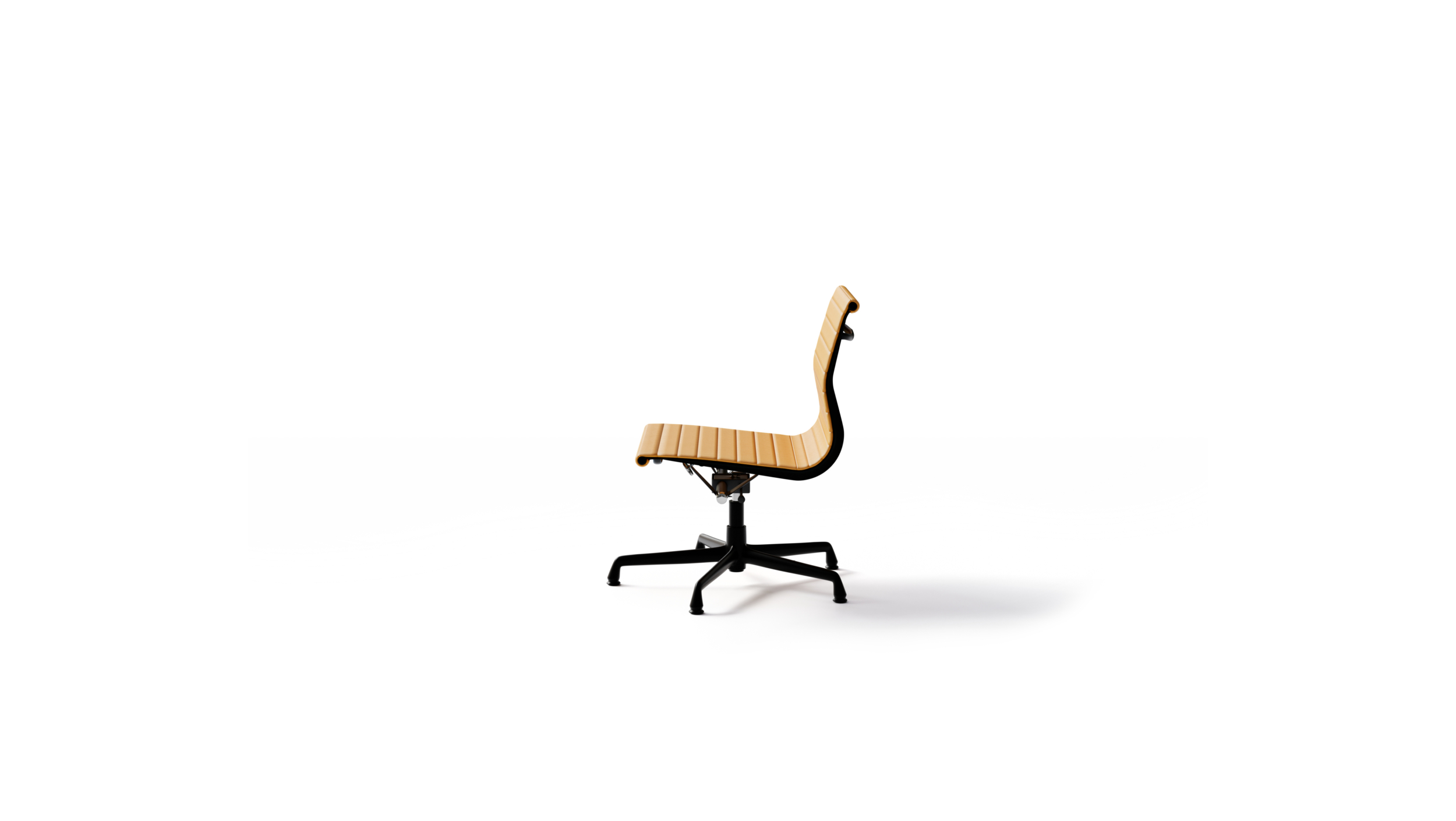 Eames Aluminum Group Managment Side Chair EA 306EN On Glides, Pneumatic Lift Reproduction by Archetype Forms - Charles & Ray Eames - Side-View