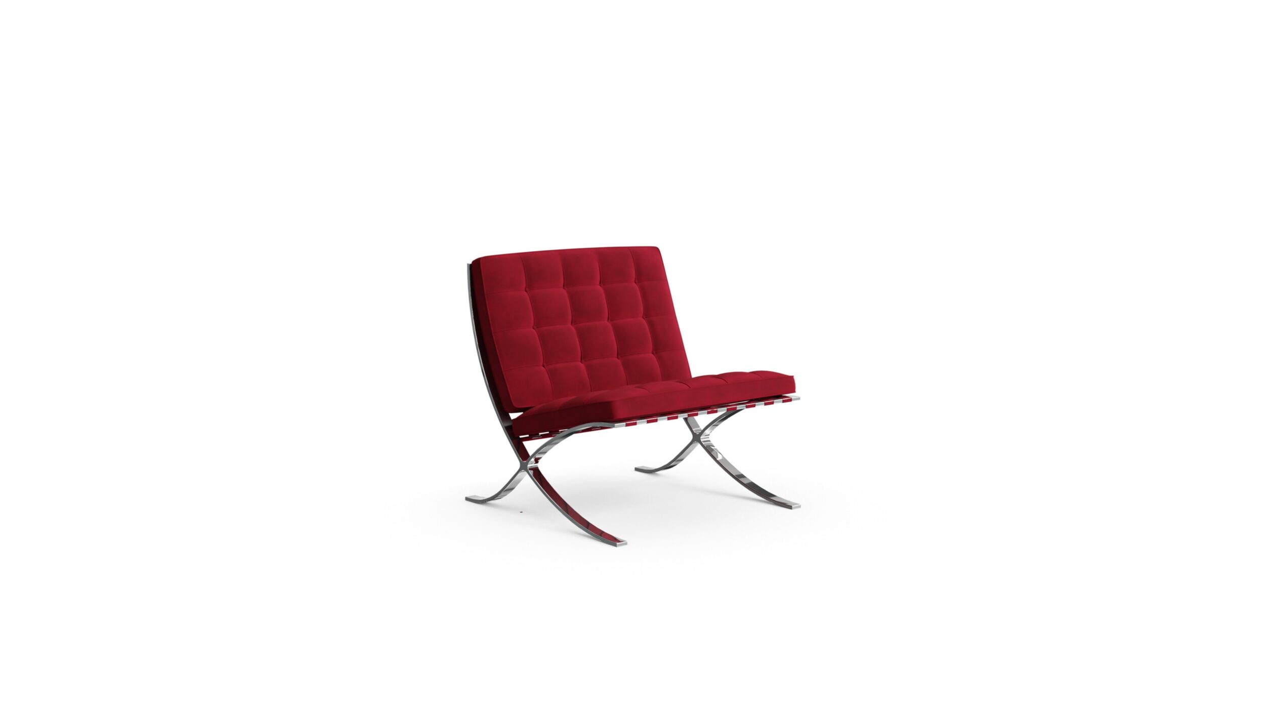 Barcelona Style Chair Lounge Chair 250L Reproduction by Archetype Forms - Mies van der Rohe - Front Angle-2 View