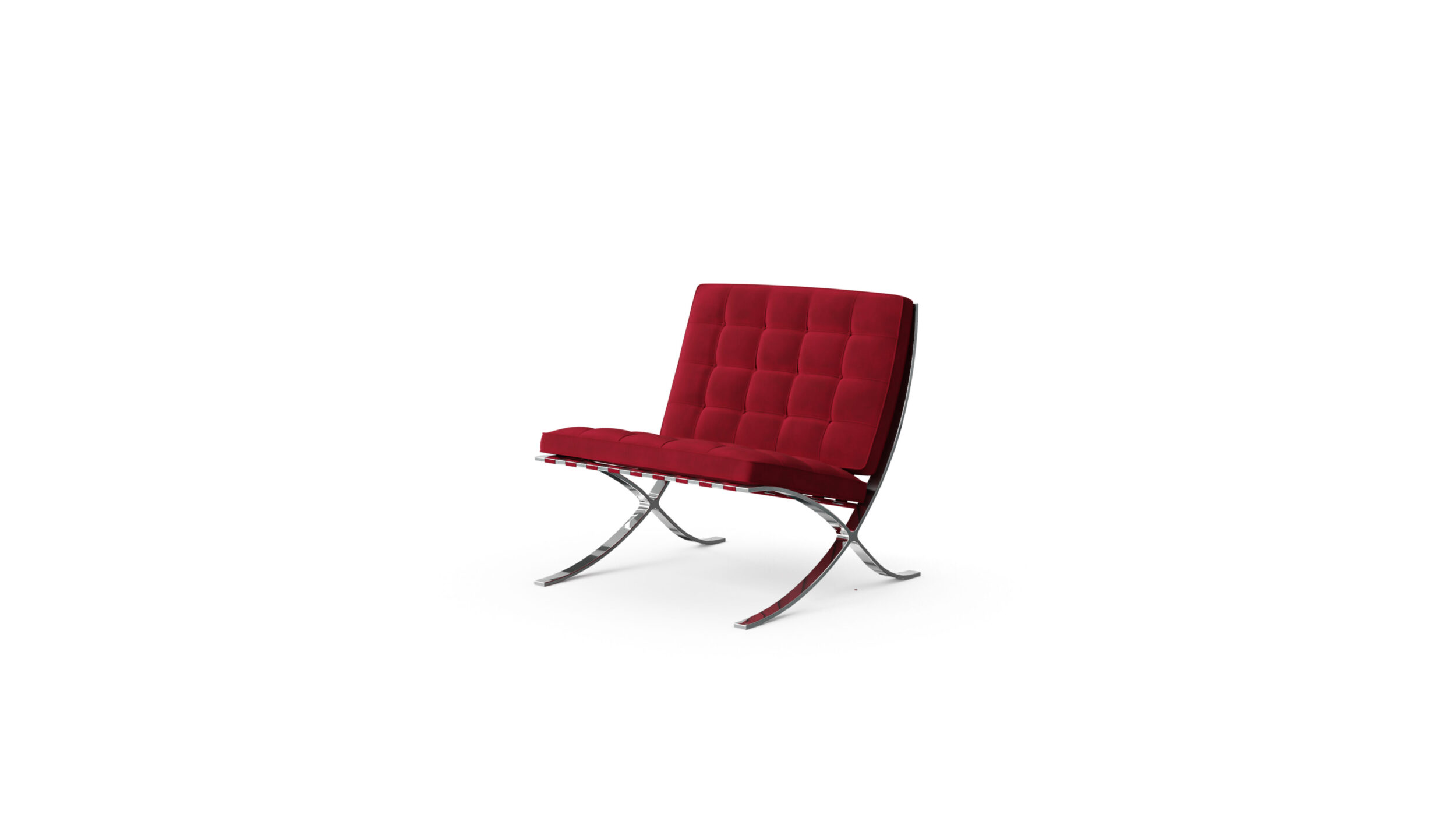 Barcelona Style Chair Lounge Chair 250L Reproduction by Archetype Forms - Mies van der Rohe - Front-Angle View