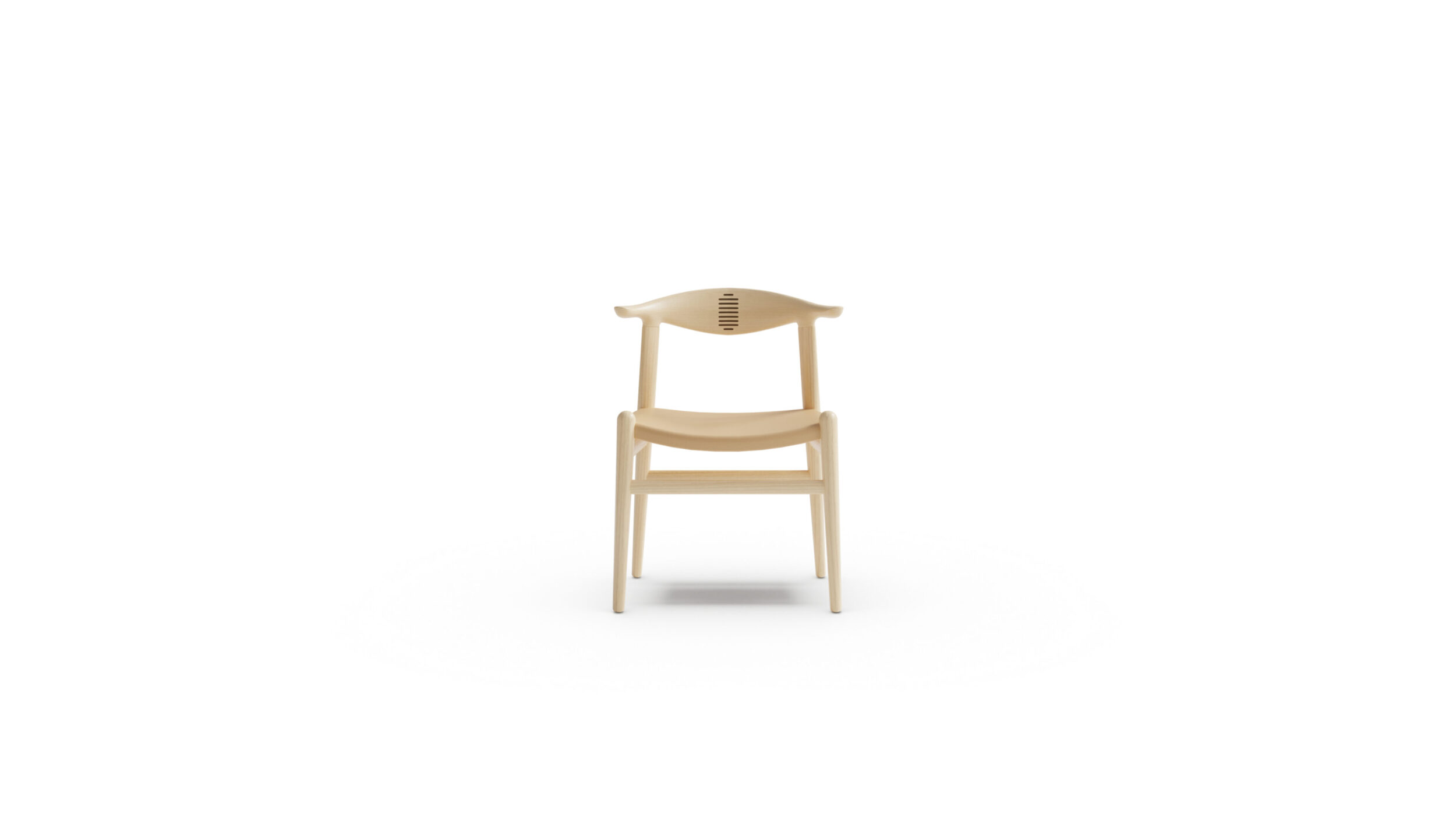 PP505 Cow Horn Chair 1952 Upholstered Reproduction by Archetype Forms - Hans Wegner - Front View