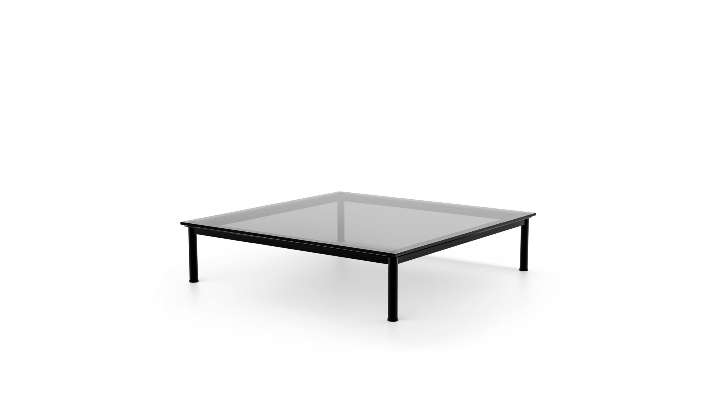 10 -P Table En Tube Basse Coffee 140x140x33 1929 Reproduction by Archetype Forms - Le Corbusier - Front-Angle View