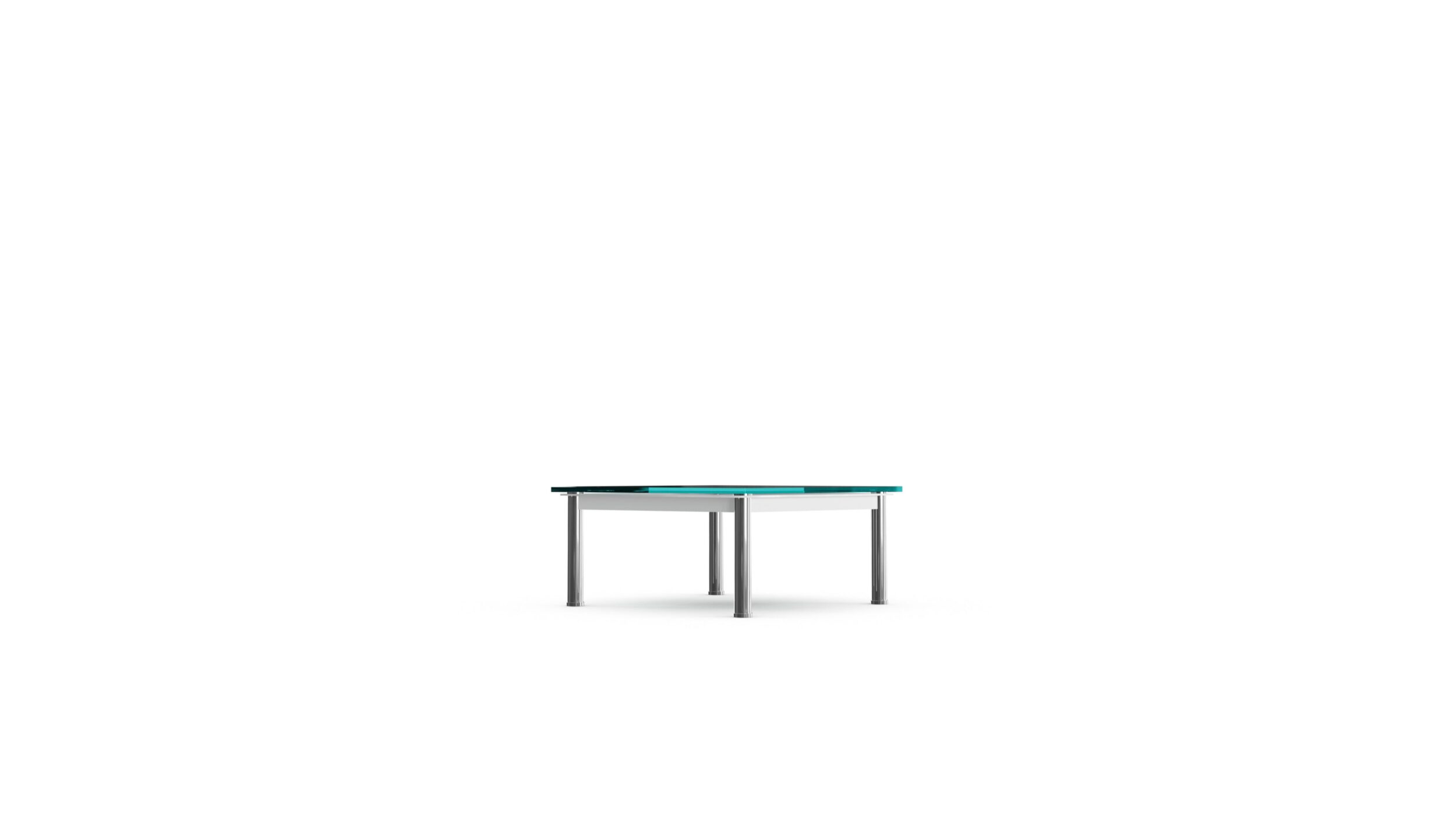 10-P Low Table En Tube Basse End Table 70x70x33 1929 Reproduction by Archetype Forms - Le Corbusier - Back-Angle View