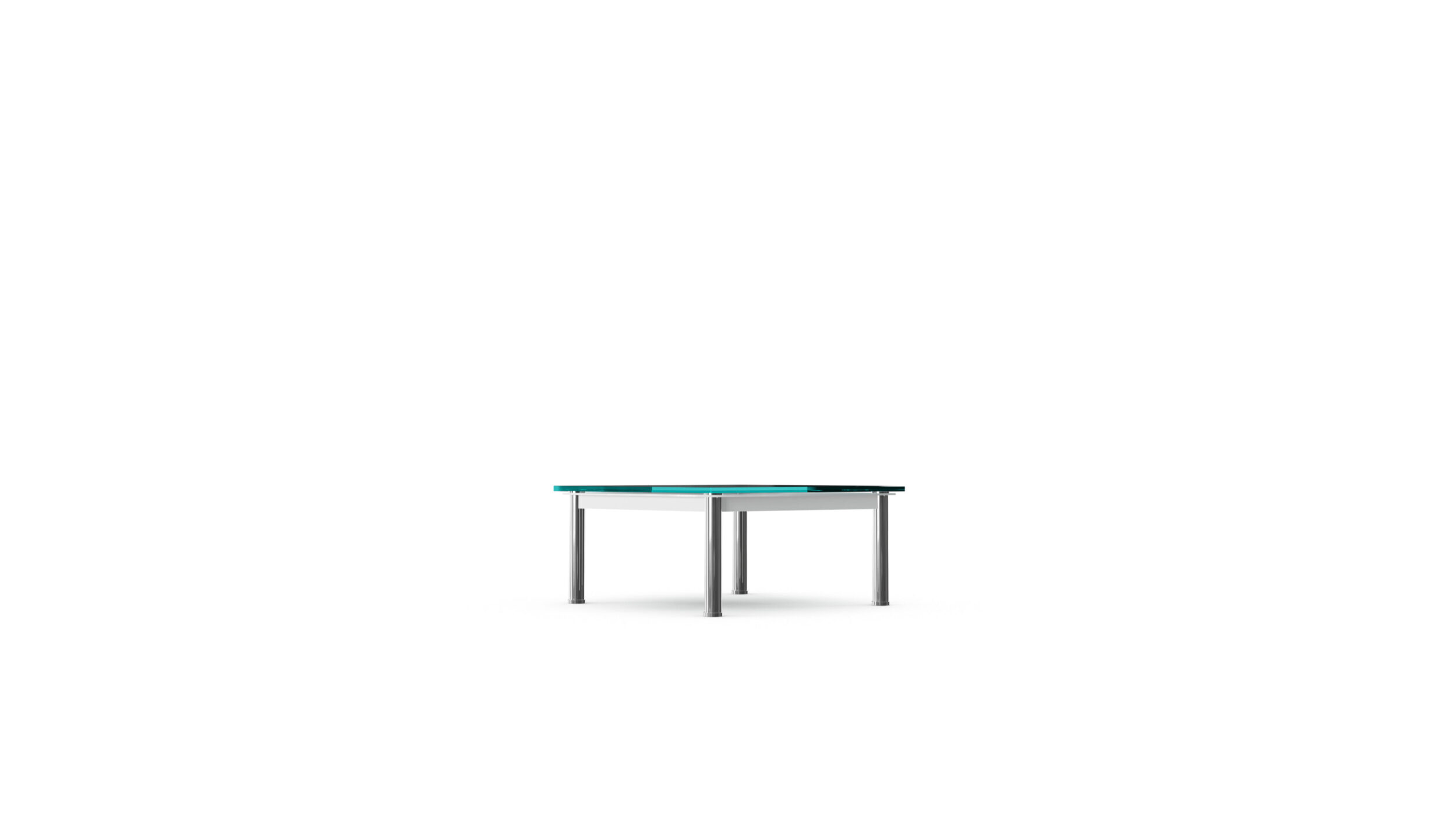 10-P Low Table En Tube Basse End Table 70x70x33 1929 Reproduction by Archetype Forms - Le Corbusier - Front-Angle View