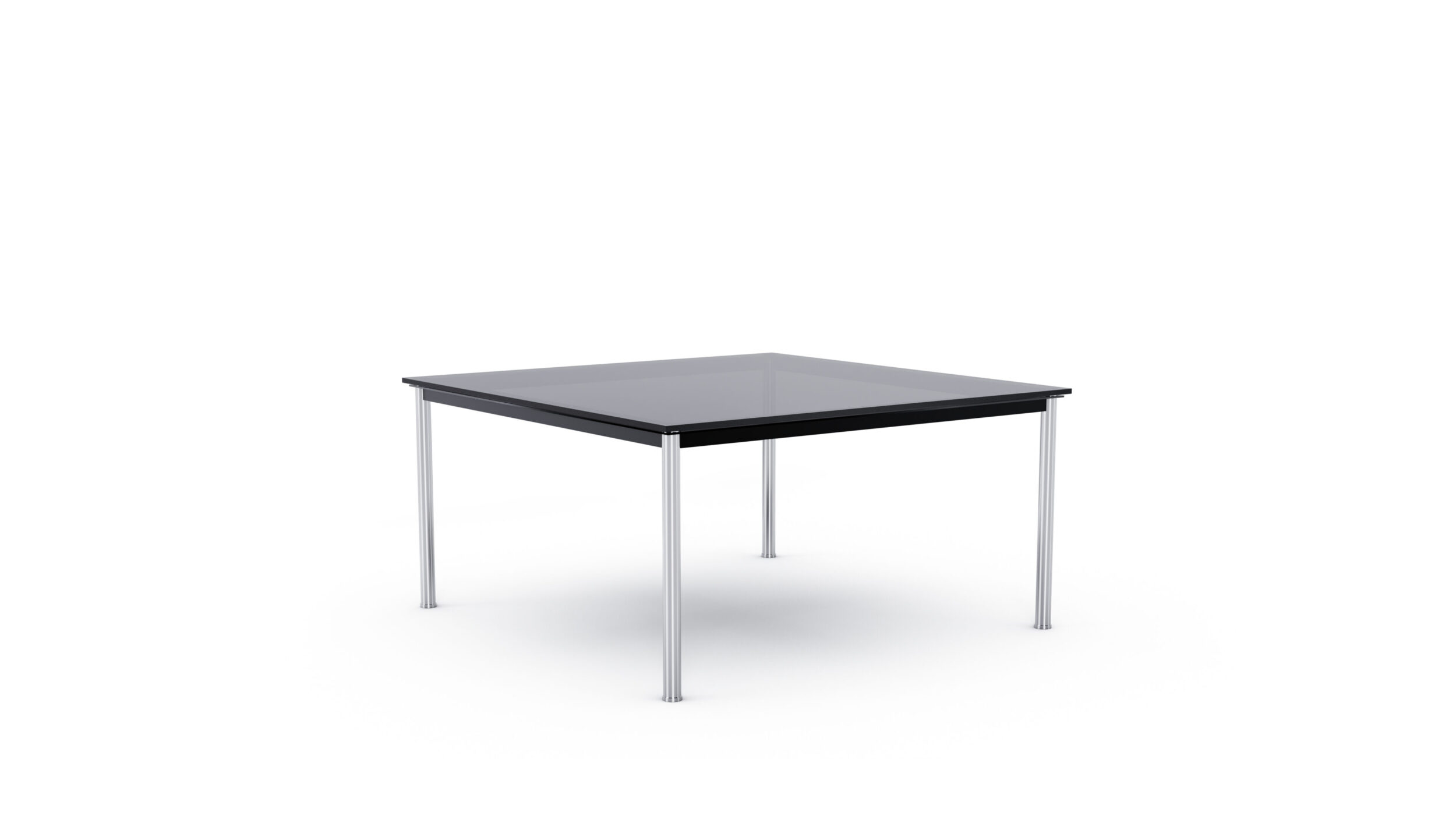 10 Table En Tube Grand Modèle Dining Table 140x140x70 1929 Reproduction by Archetype Forms - Le Corbusier - Side-View