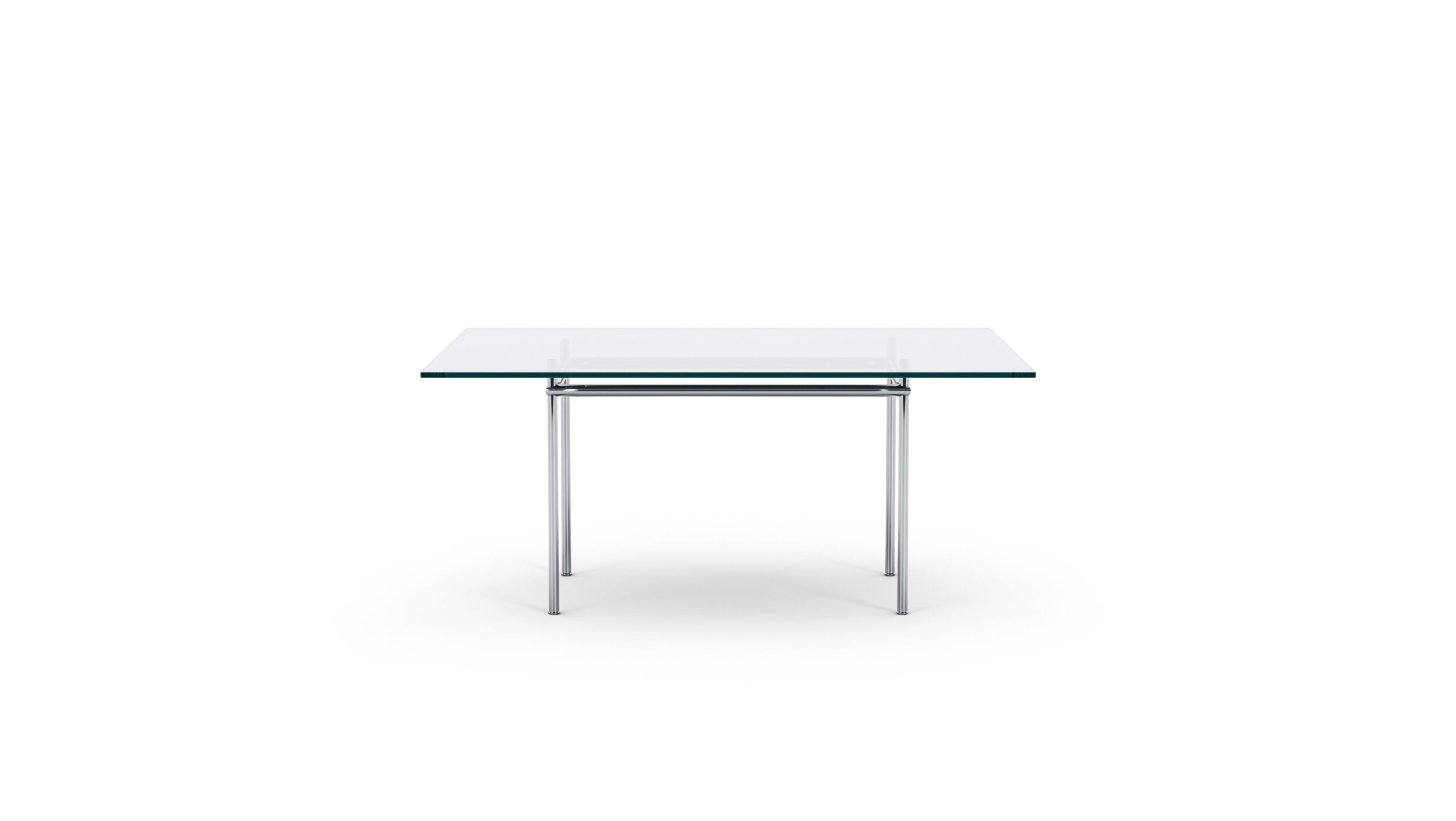 LC12 Table La Roche Glass Top Dining Table Large 160x120 1925 Reproduction by Archetype Forms - Le Corbusier - Front View