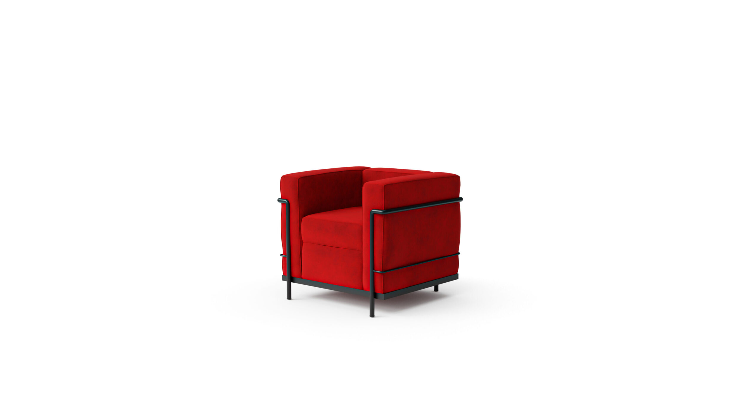 LC2 Fauteuil Grand Confort Petit Modèle Armchair 1928 Reproduction by Archetype Forms - Le Corbusier - Front-Angle View