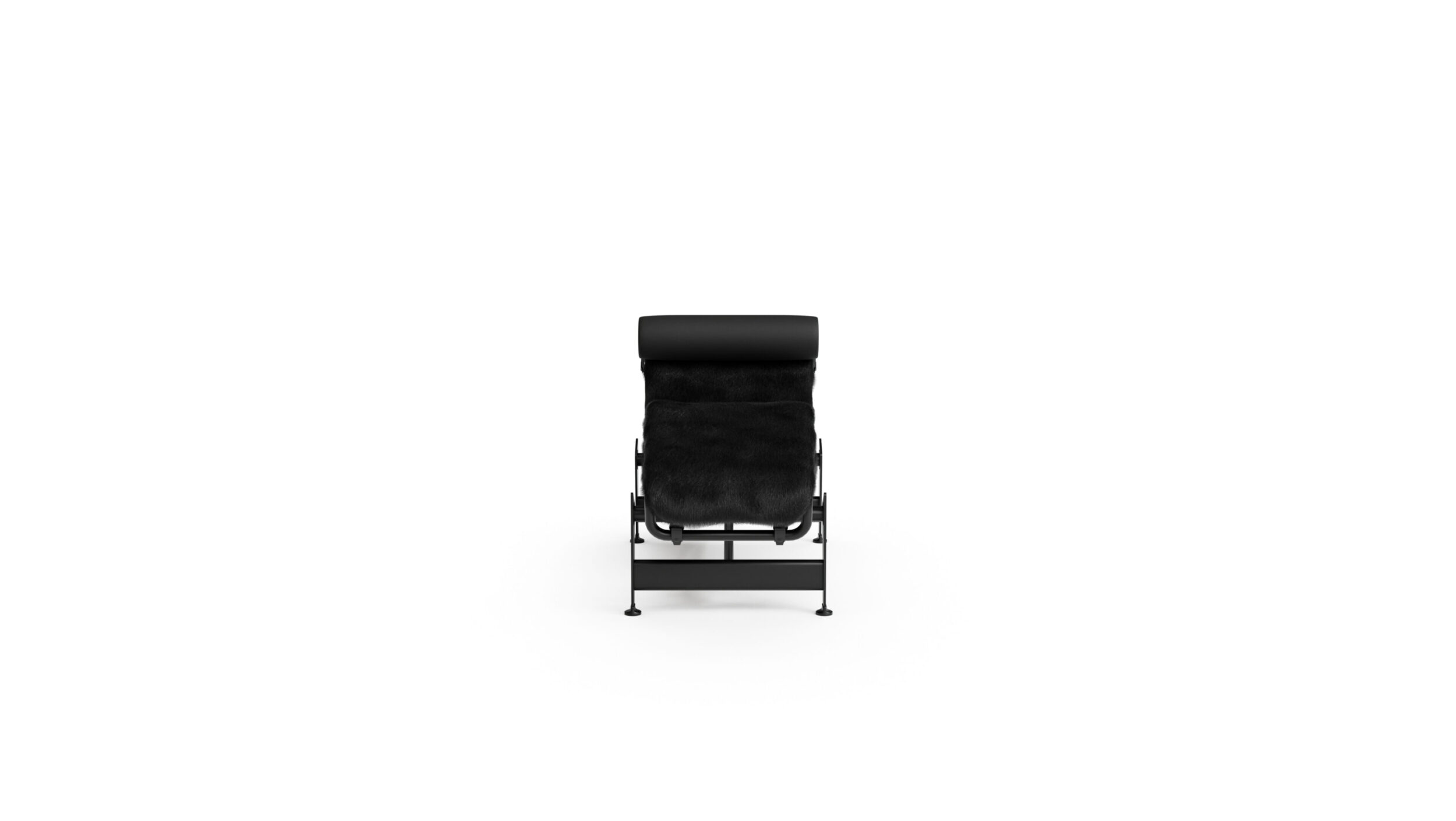 LC4 Chaise Lounge Chair Black Haired Hide 1928 Reproduction by Archetype Forms - Le Corbusier - Back View