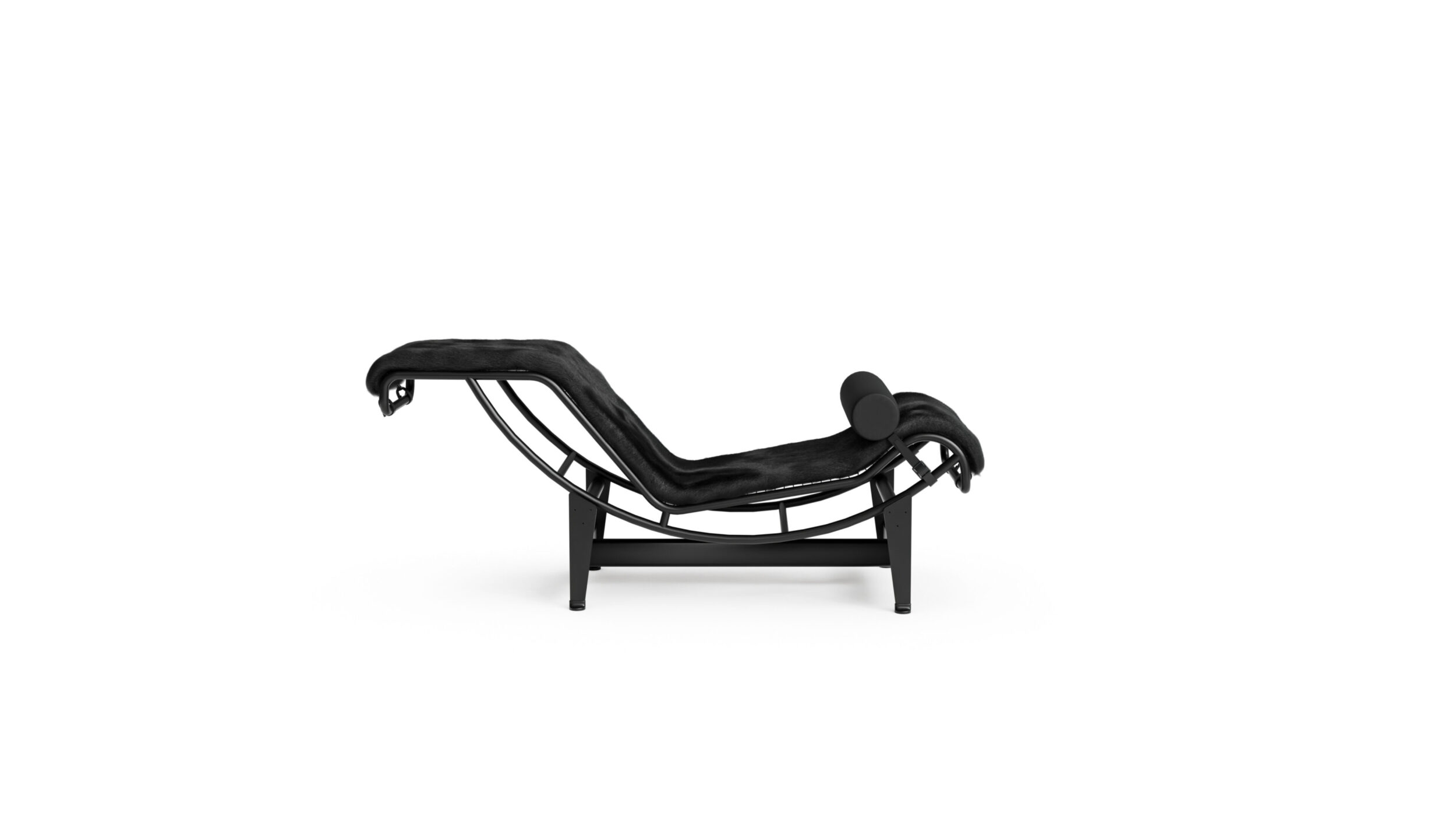 LC4 Chaise Lounge Chair Black Haired Hide 1928 Reproduction by Archetype Forms - Le Corbusier - Side-View 3