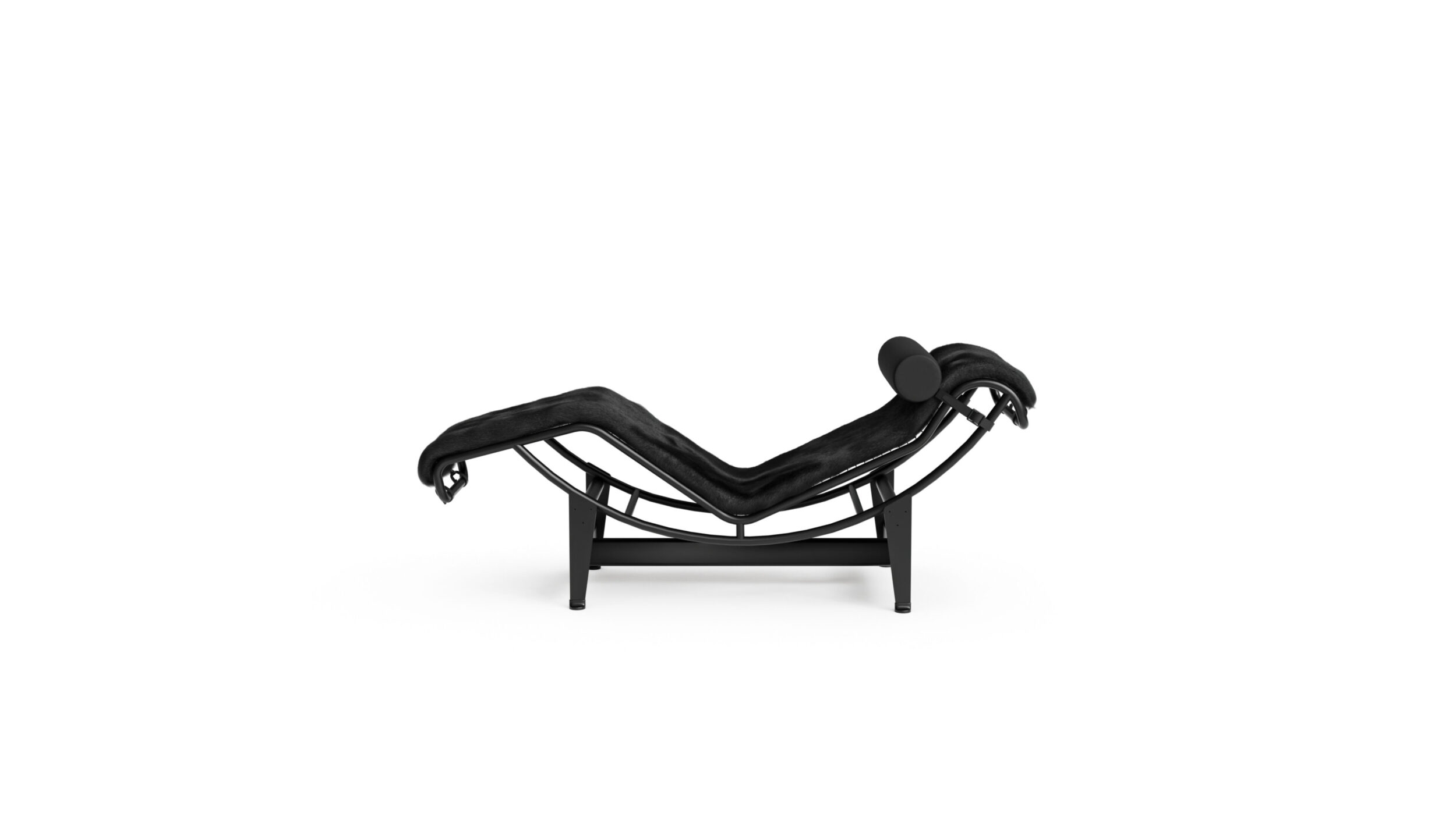 LC4 Chaise Lounge Chair Black Haired Hide 1928 Reproduction by Archetype Forms - Le Corbusier - Side-View