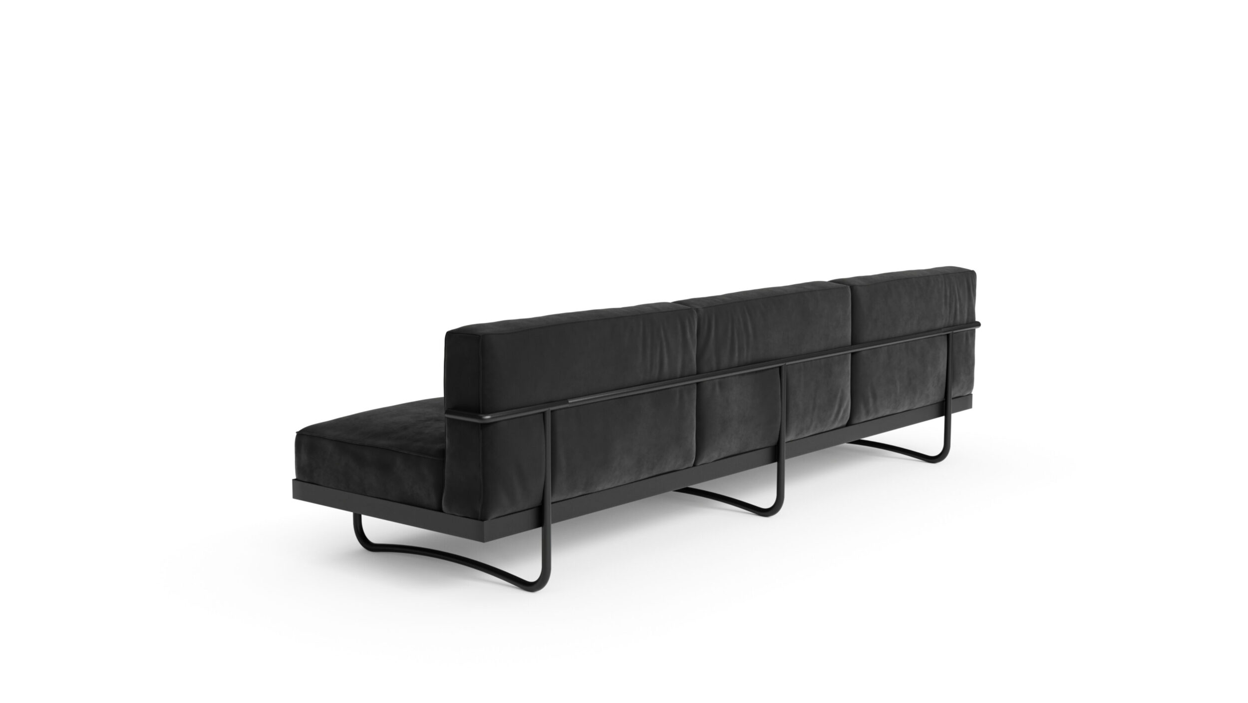 LC5 Office Series Three-Seat Sofa 1934 Reproduction by Archetype Forms - Le Corbusier - Back-Angle View