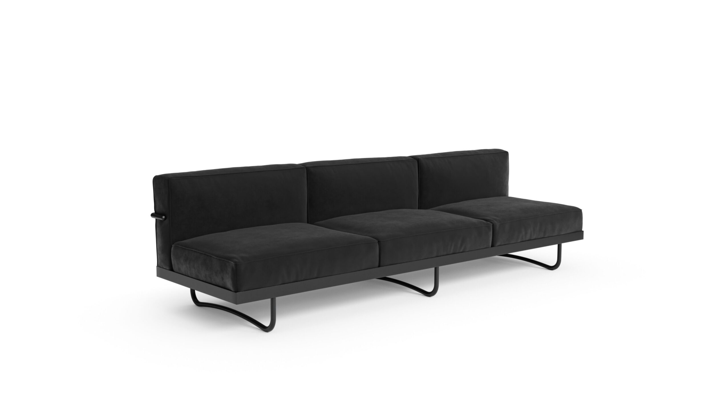 LC5 Office Series Three-Seat Sofa 1934 Reproduction by Archetype Forms - Le Corbusier - Front Angle-2 View